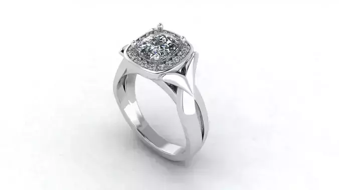 Diamonds Engagement Ring Unique  3D print model