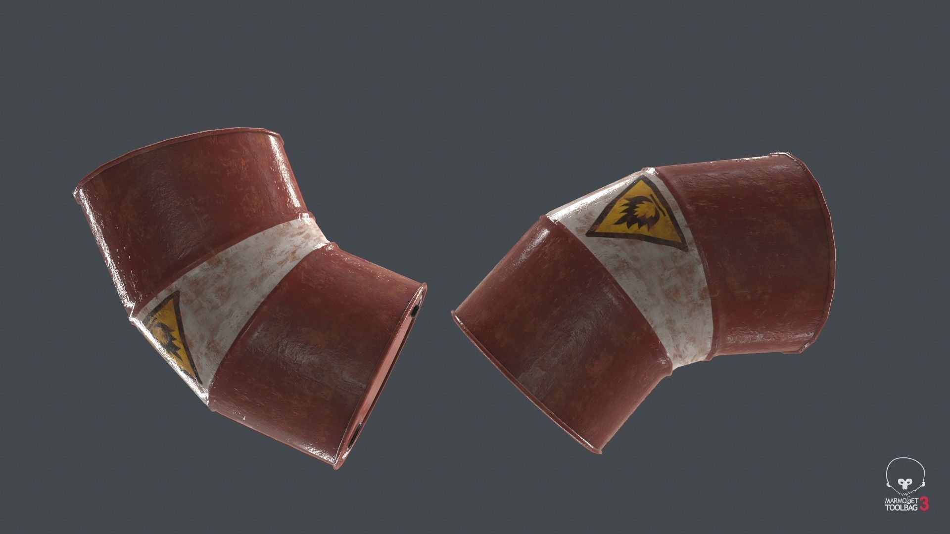 Metal Barrel PBR Game Ready Low-poly 3D model_7