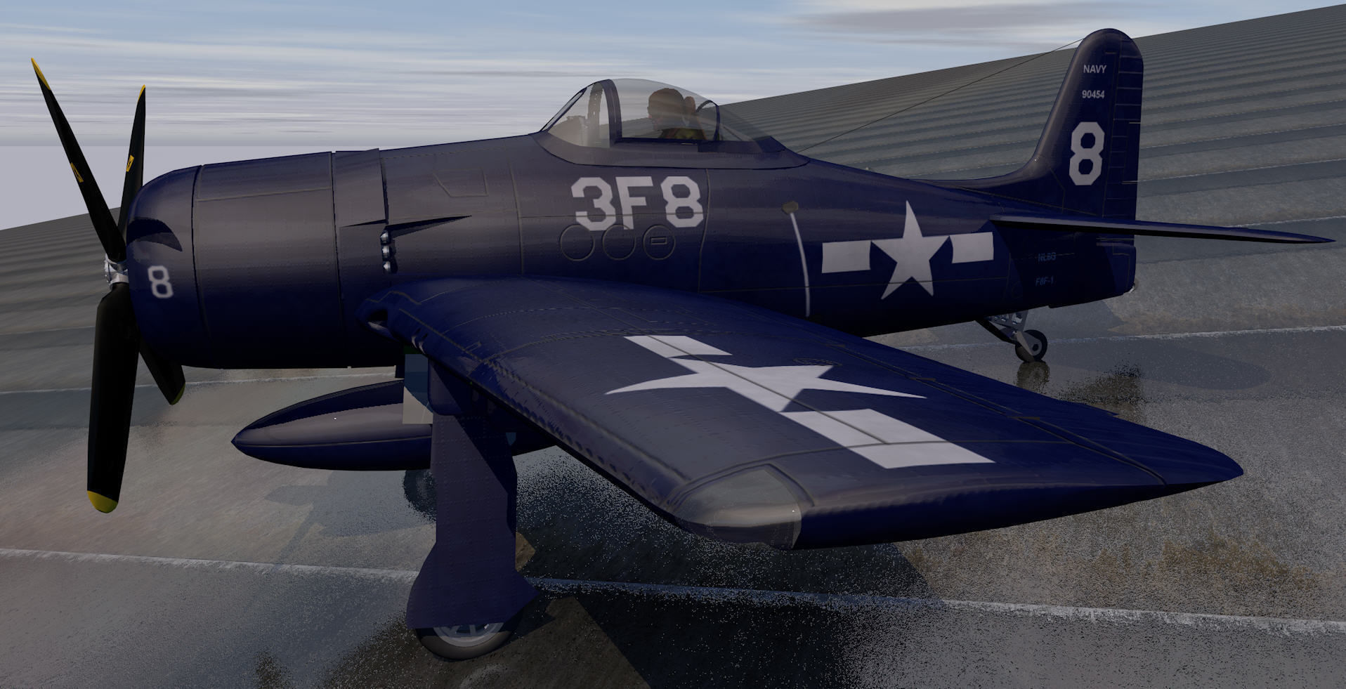 Grumman F8F-1 Bearcat 3D model_2