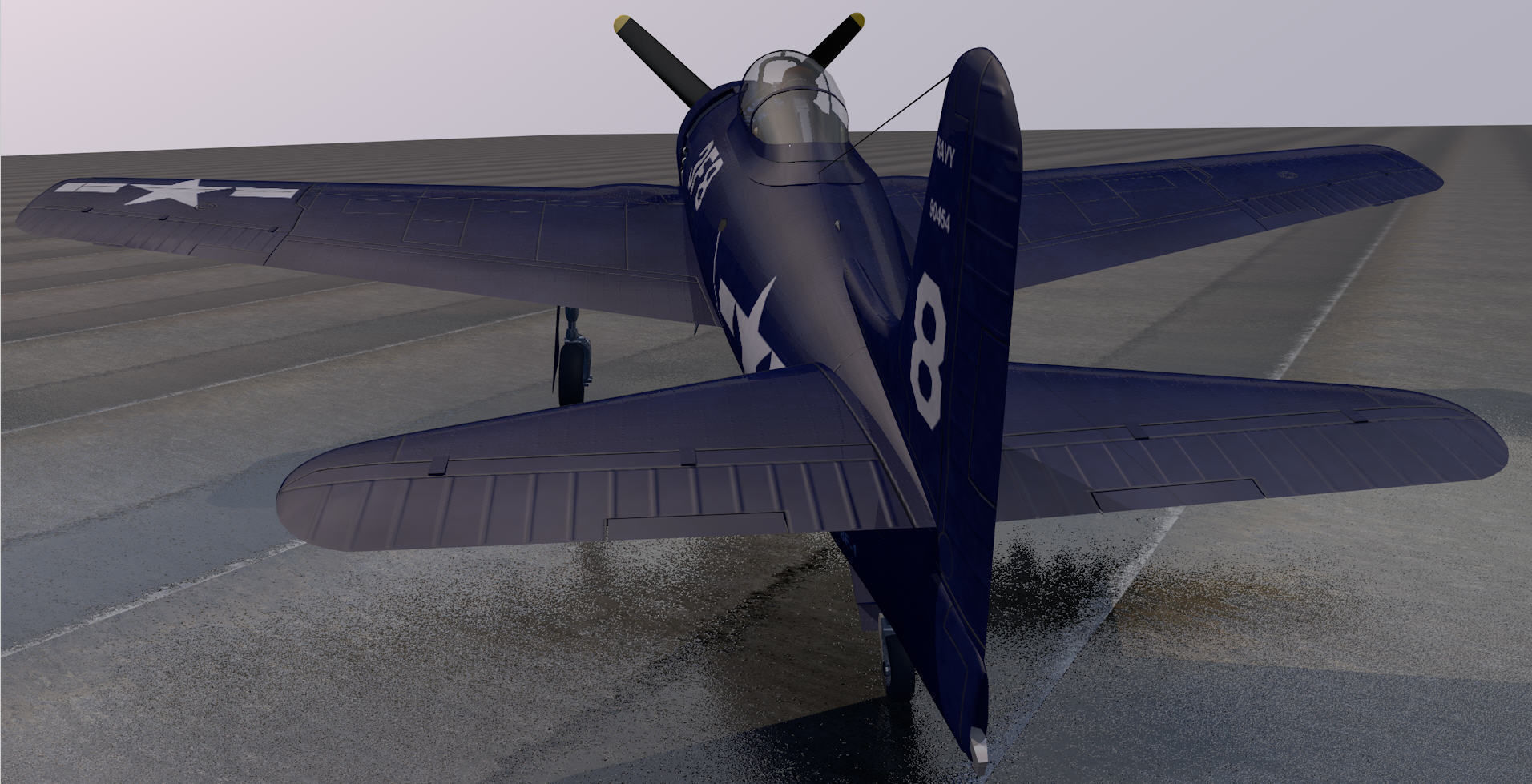 Grumman F8F-1 Bearcat 3D model_4