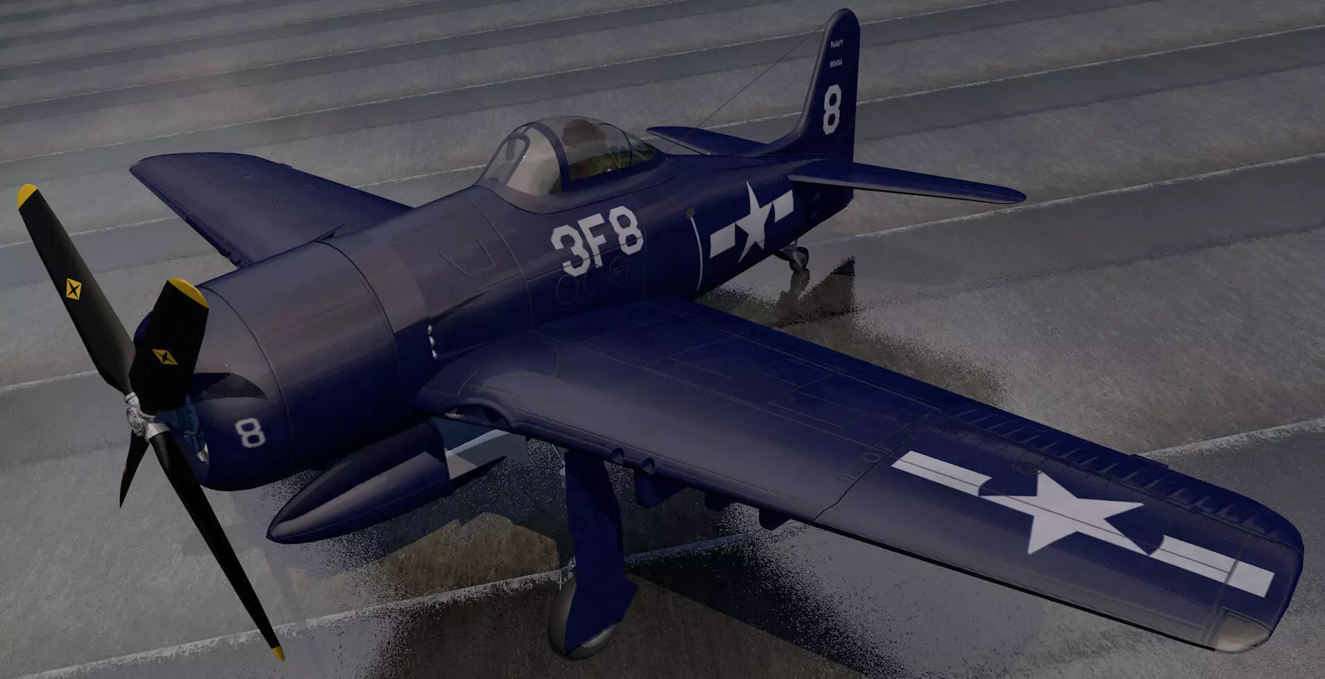Grumman F8F-1 Bearcat 3D model_0