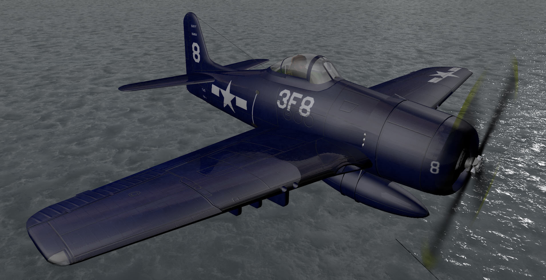 Grumman F8F-1 Bearcat 3D model_8