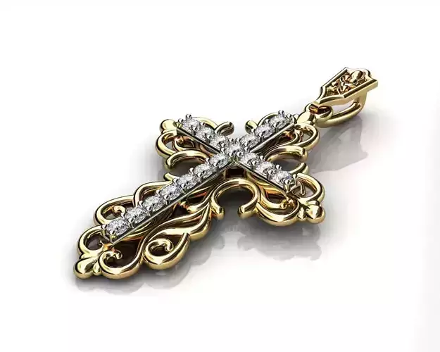 Diamond Cross Pendants 3D print model