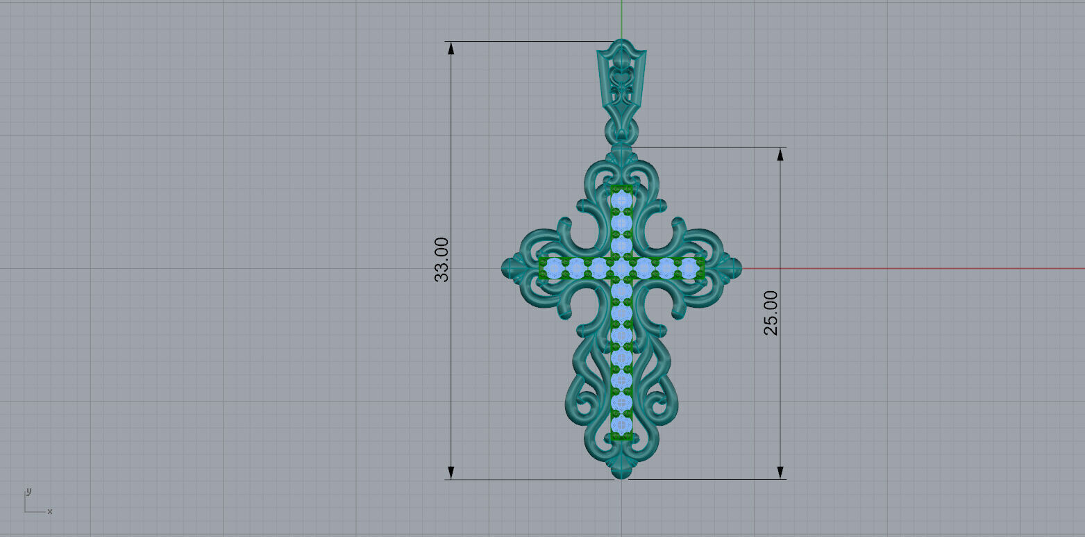 Diamond Cross Pendants 3D print model_5