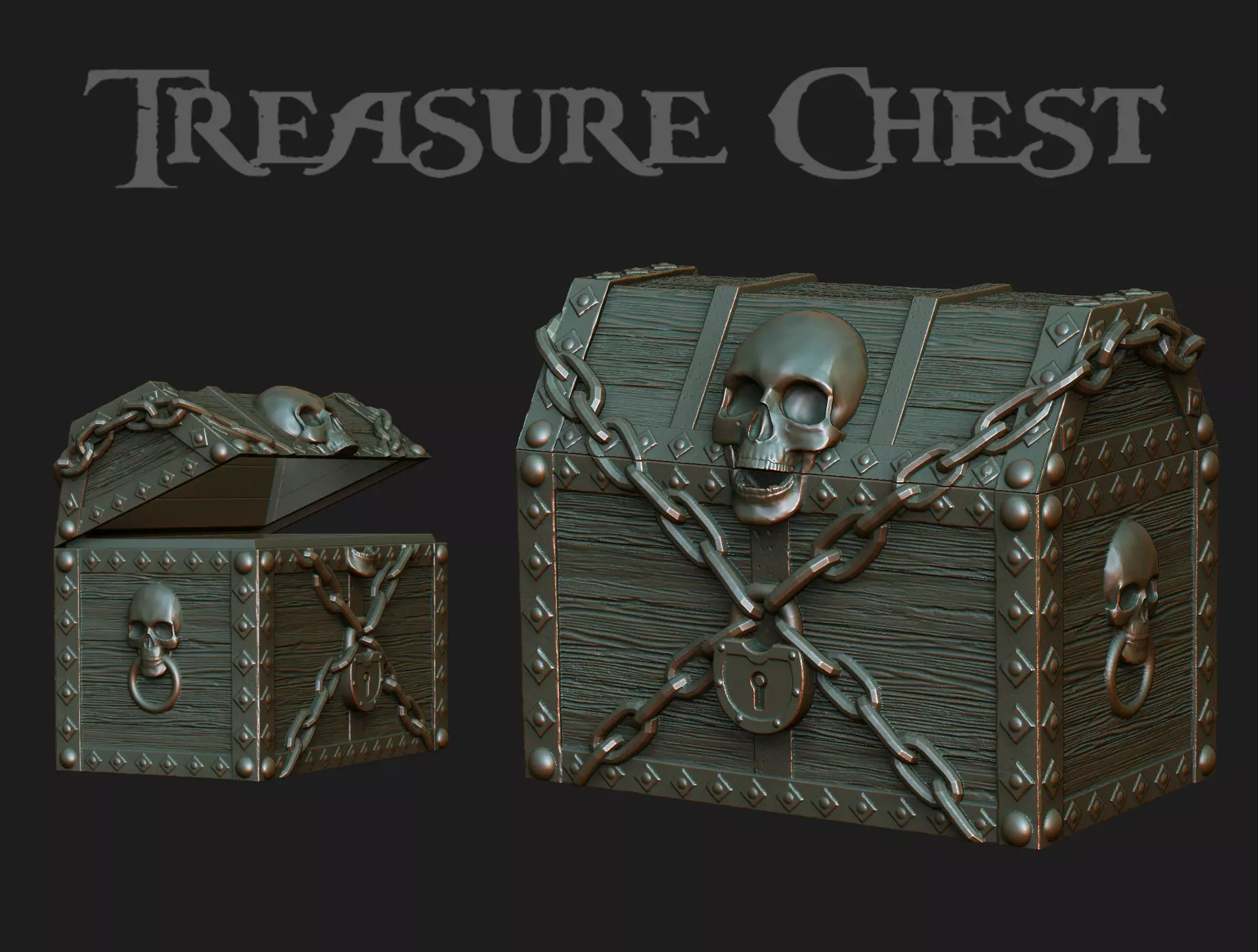 Treasure Chest 3D print model_0
