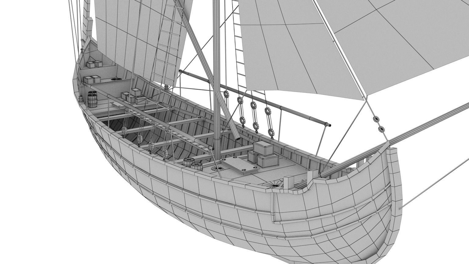 Cargo  Ship  Low-poly 3D model_7