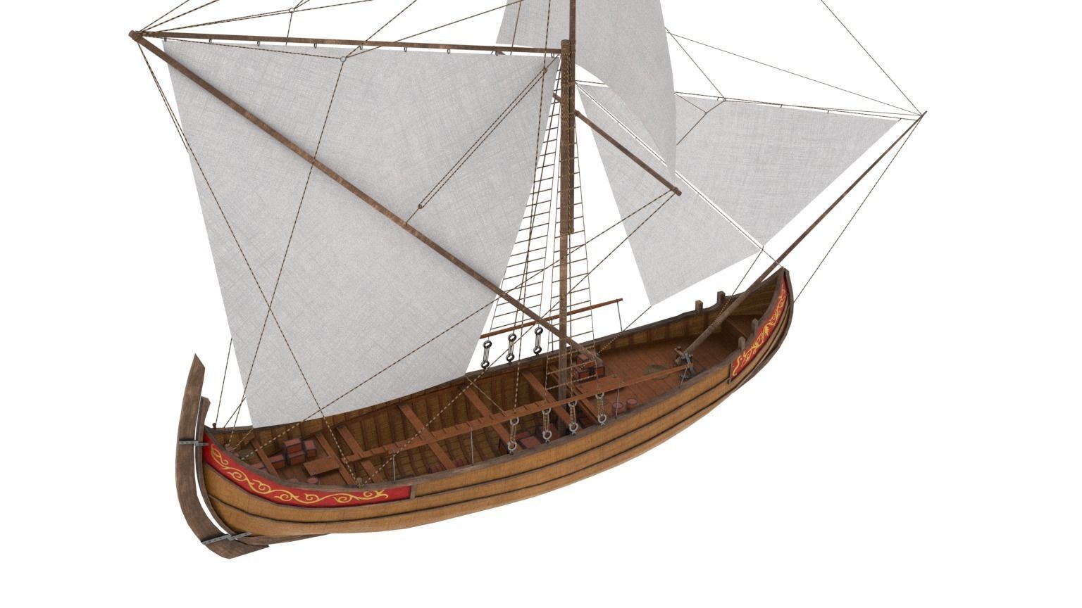 Cargo  Ship  Low-poly 3D model_3