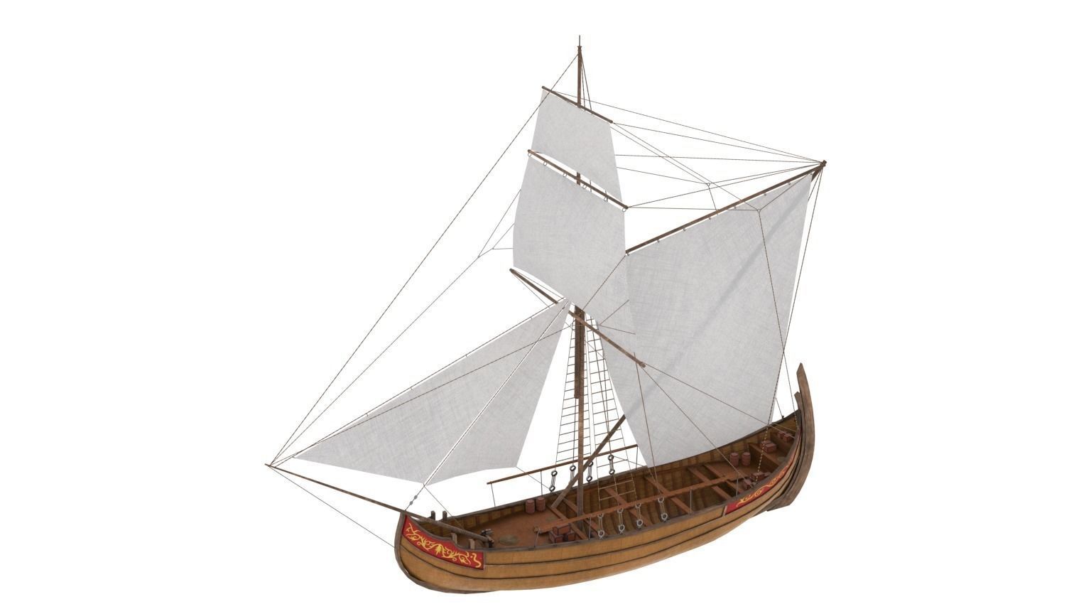 Cargo  Ship  Low-poly 3D model_0