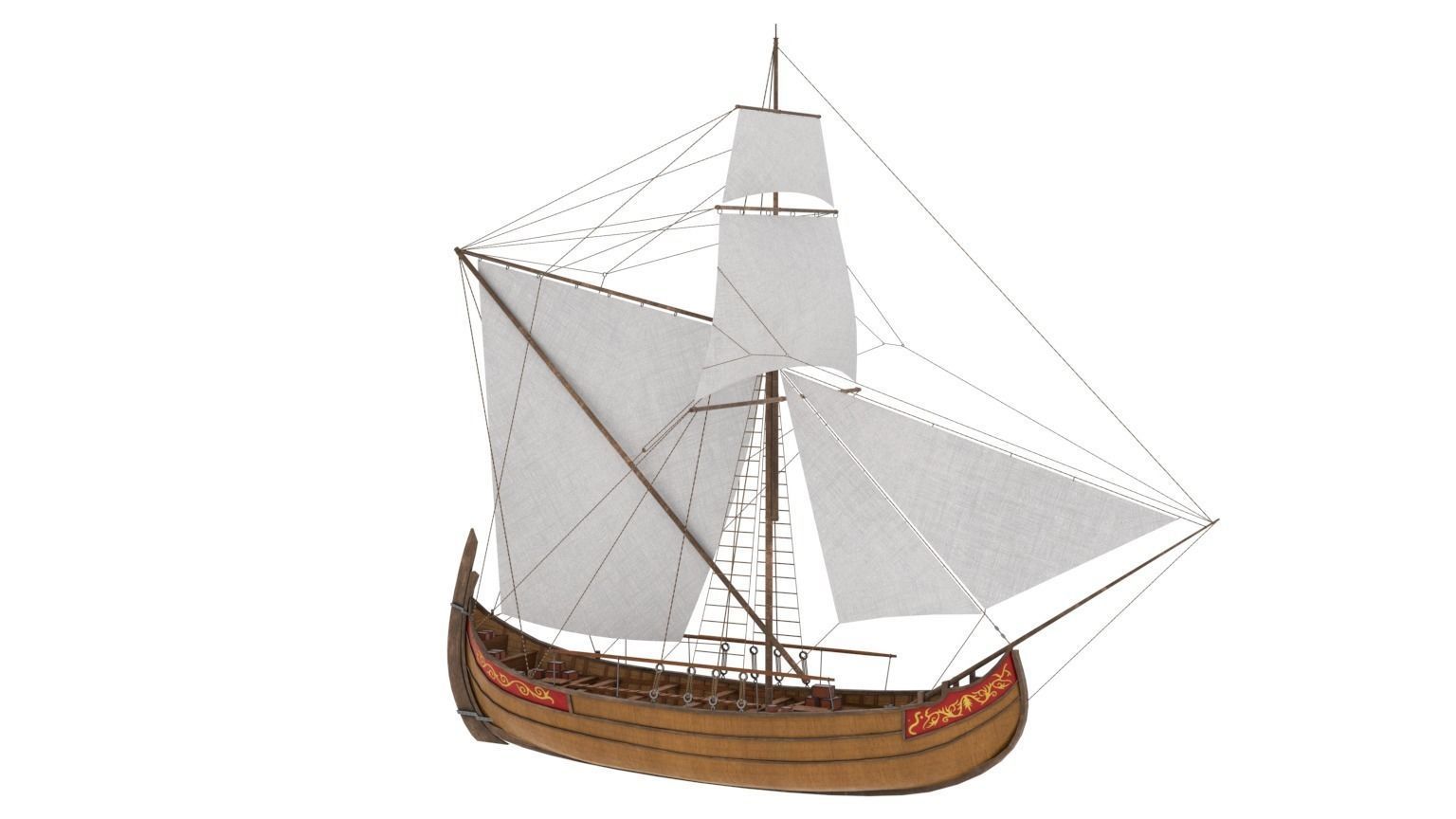 Cargo  Ship  Low-poly 3D model_1