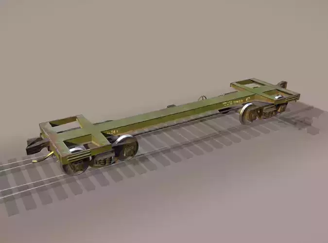 Railway Car Frame Low-poly 3D model
