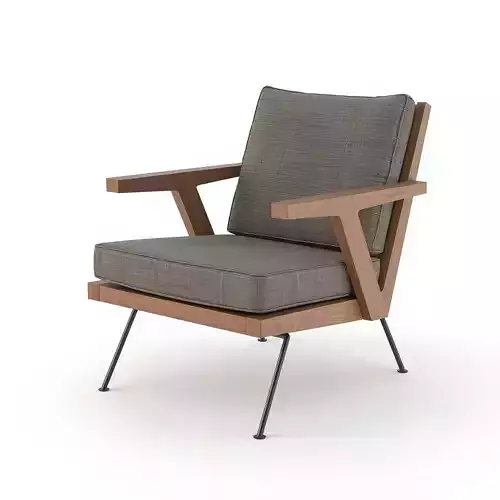 Mid-Century Angled Lounge Chair 3D Model