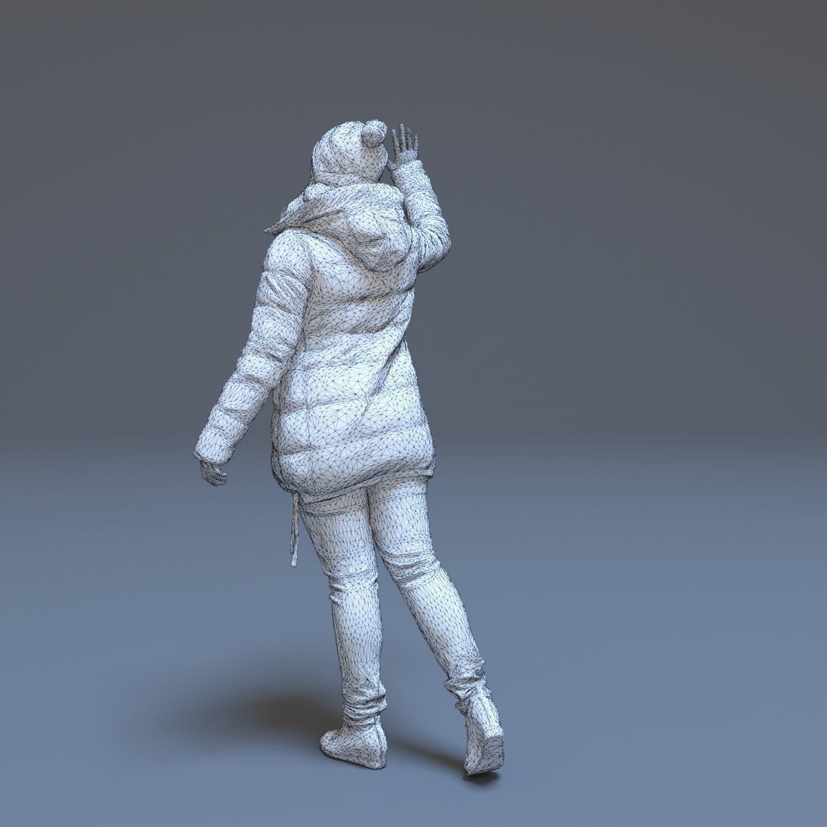 Casual Woman Welcomes Low-poly 3D model_19