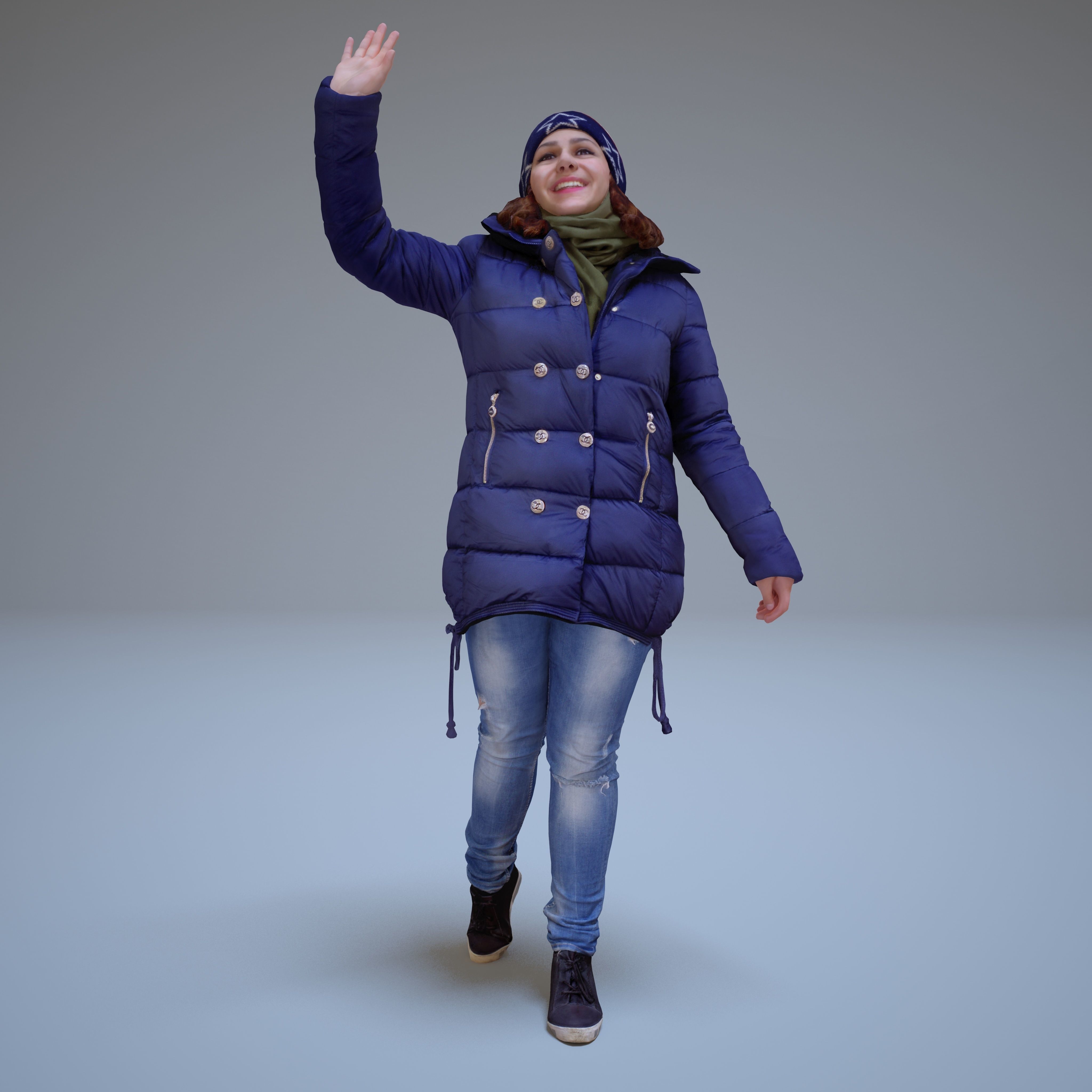 Casual Woman Welcomes Low-poly 3D model_32
