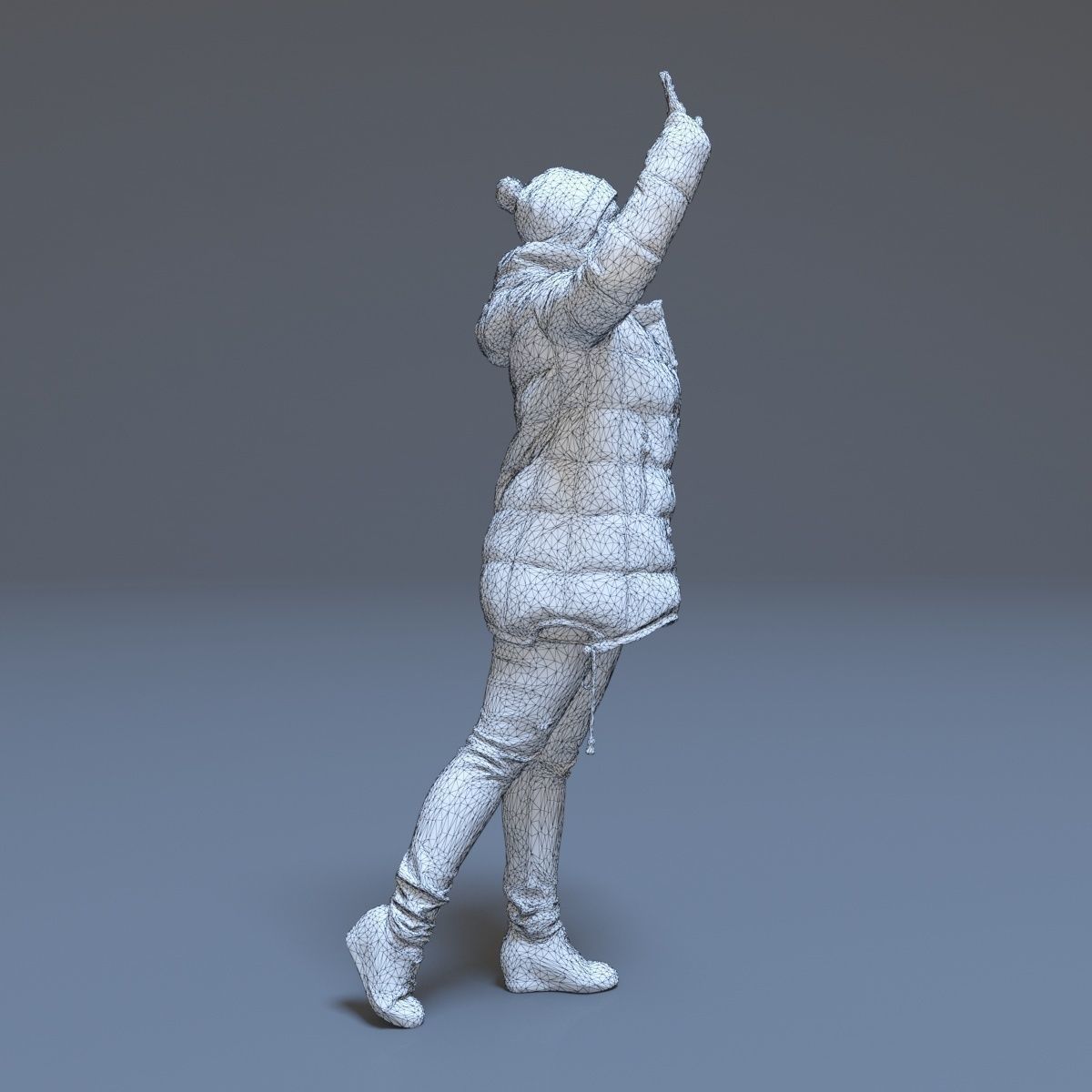 Casual Woman Welcomes Low-poly 3D model_11
