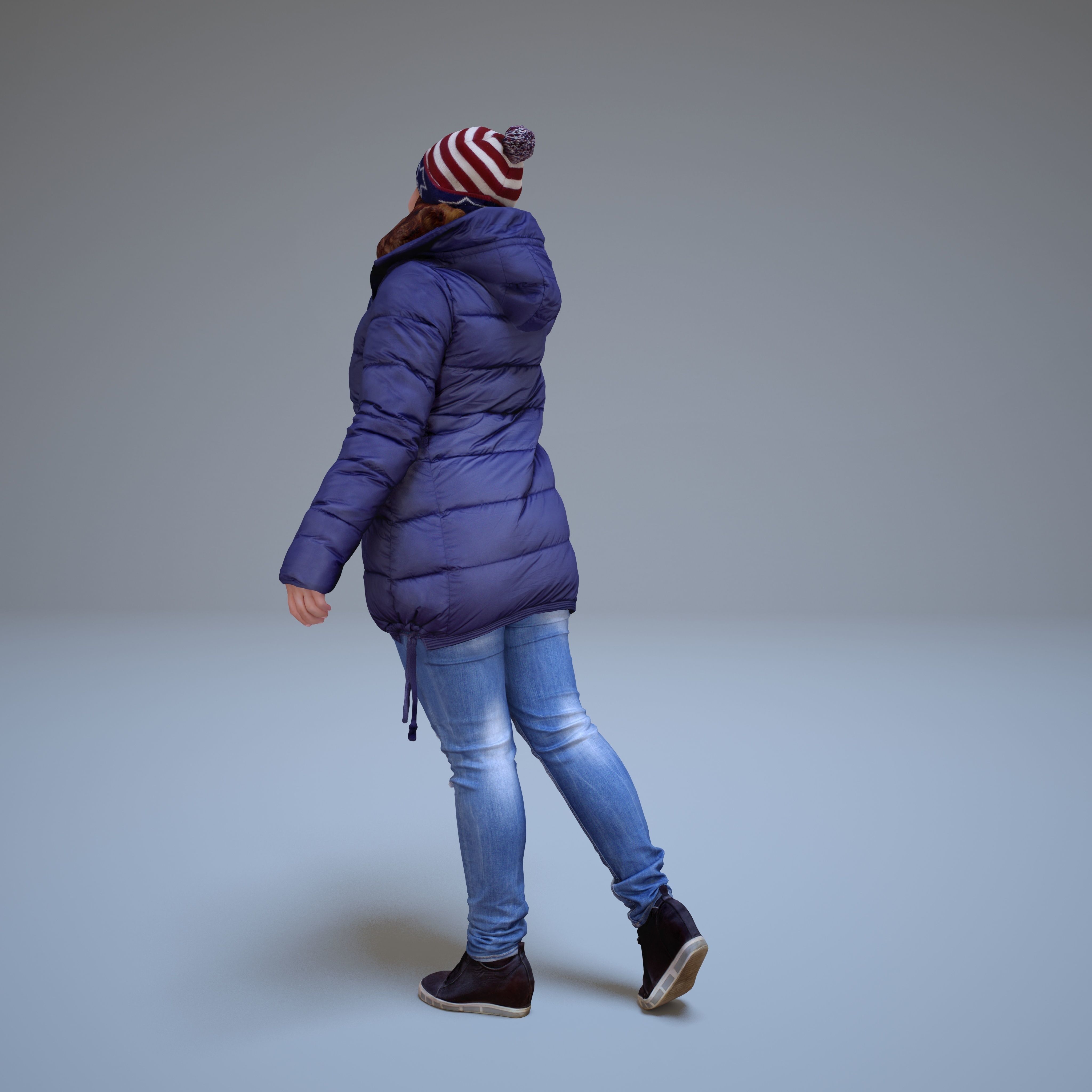 Casual Woman Welcomes Low-poly 3D model_45