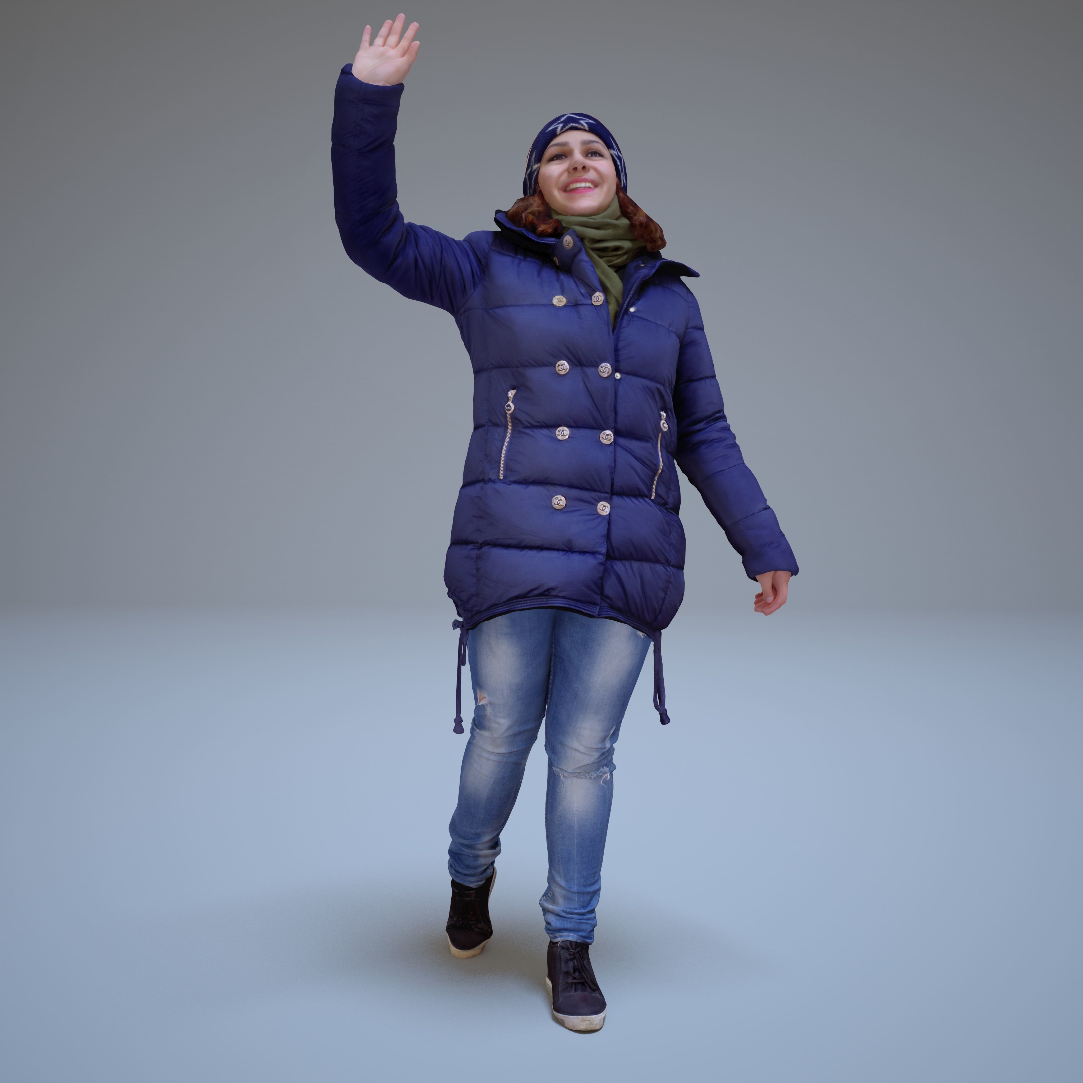 Casual Woman Welcomes Low-poly 3D model_33