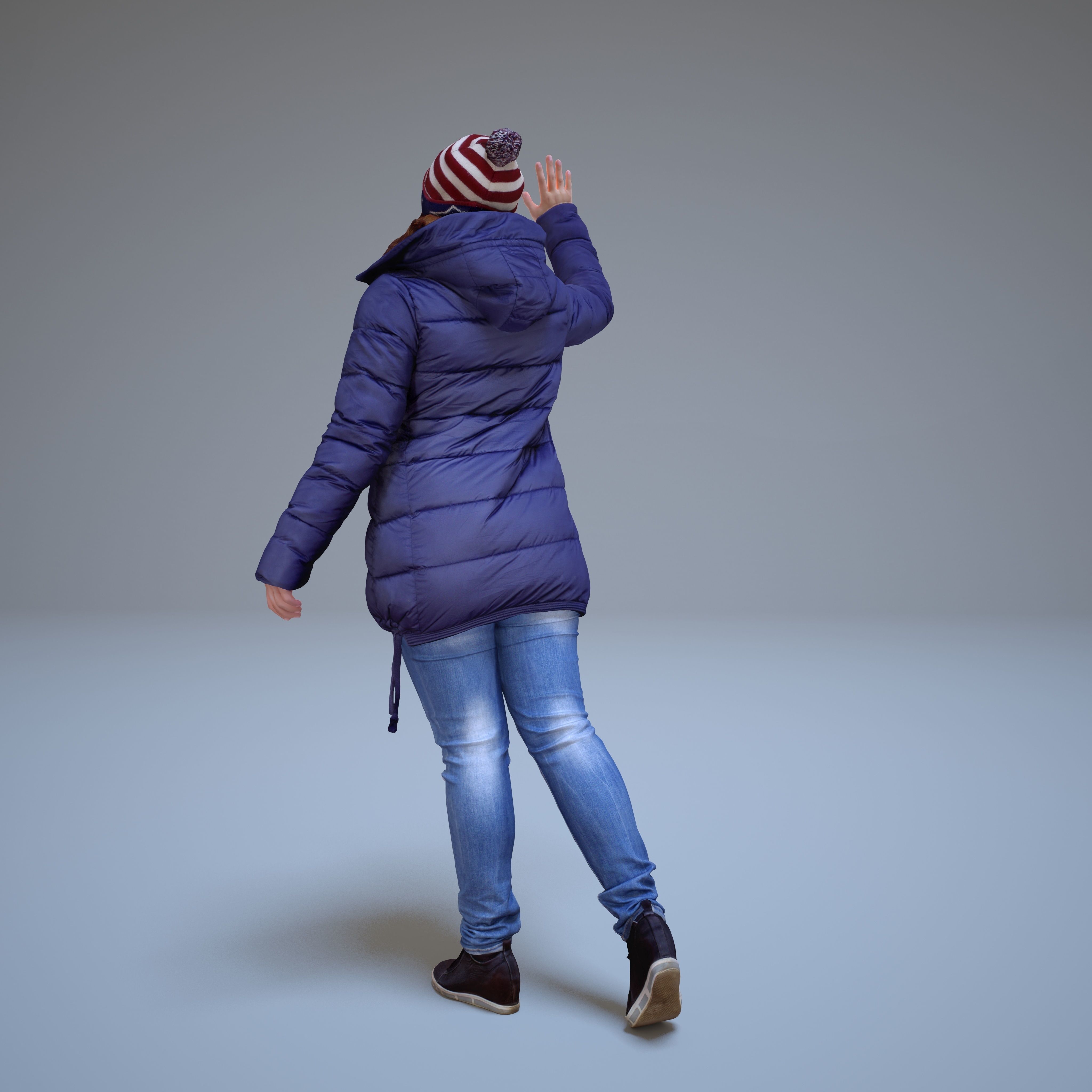 Casual Woman Welcomes Low-poly 3D model_43