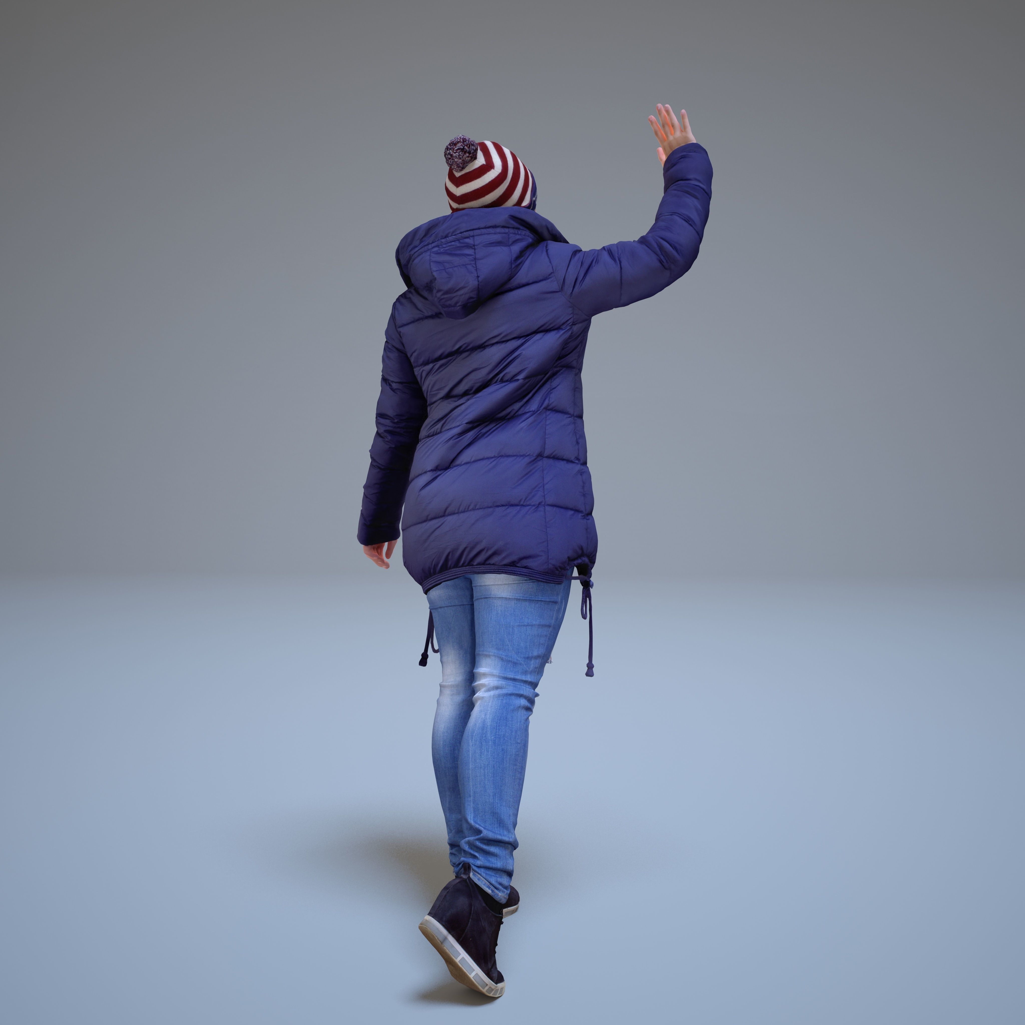Casual Woman Welcomes Low-poly 3D model_44