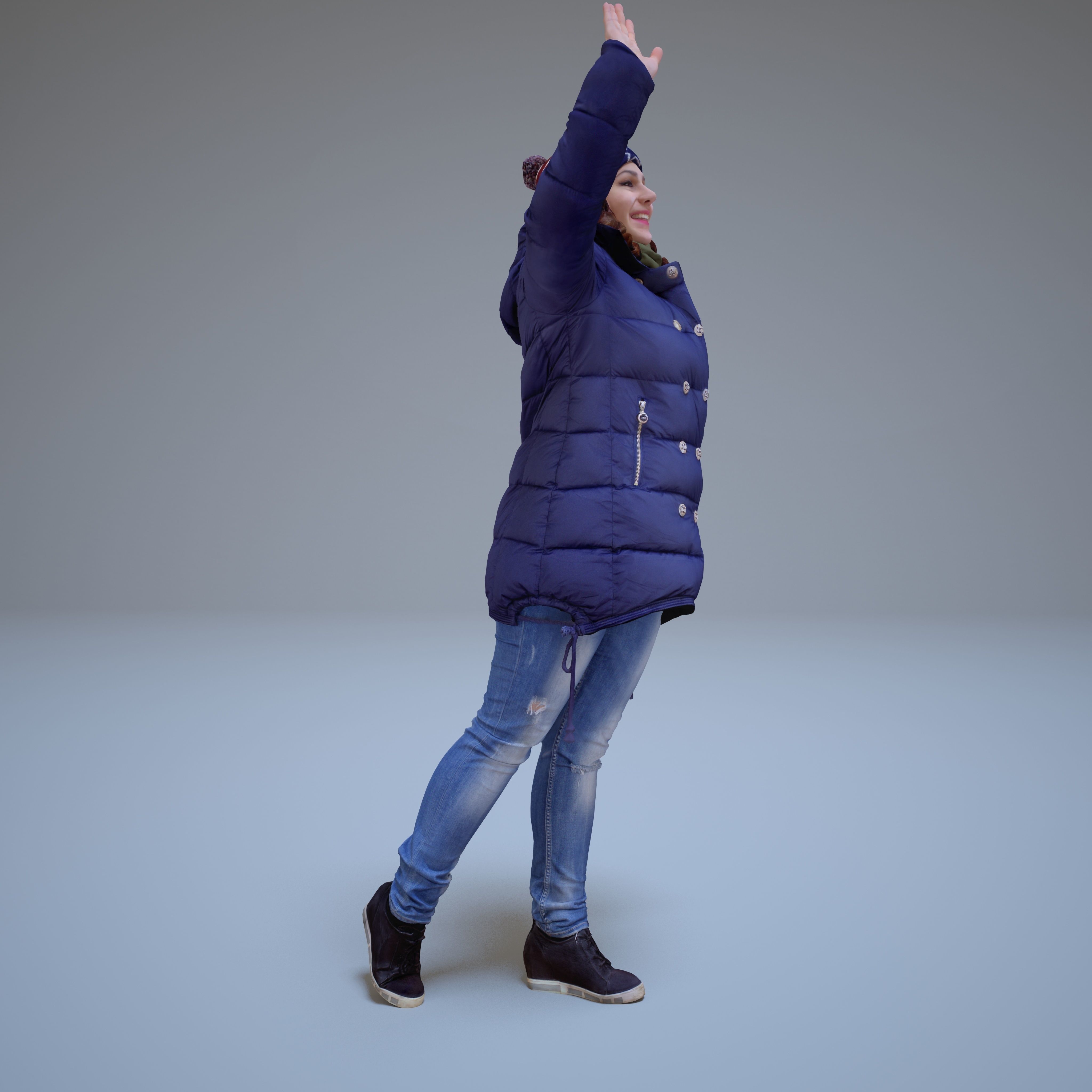 Casual Woman Welcomes Low-poly 3D model_38
