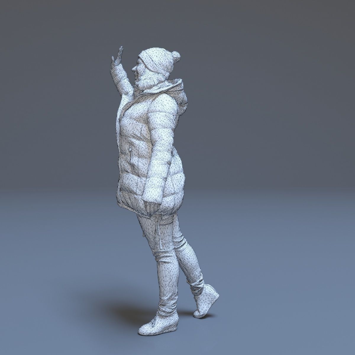 Casual Woman Welcomes Low-poly 3D model_20