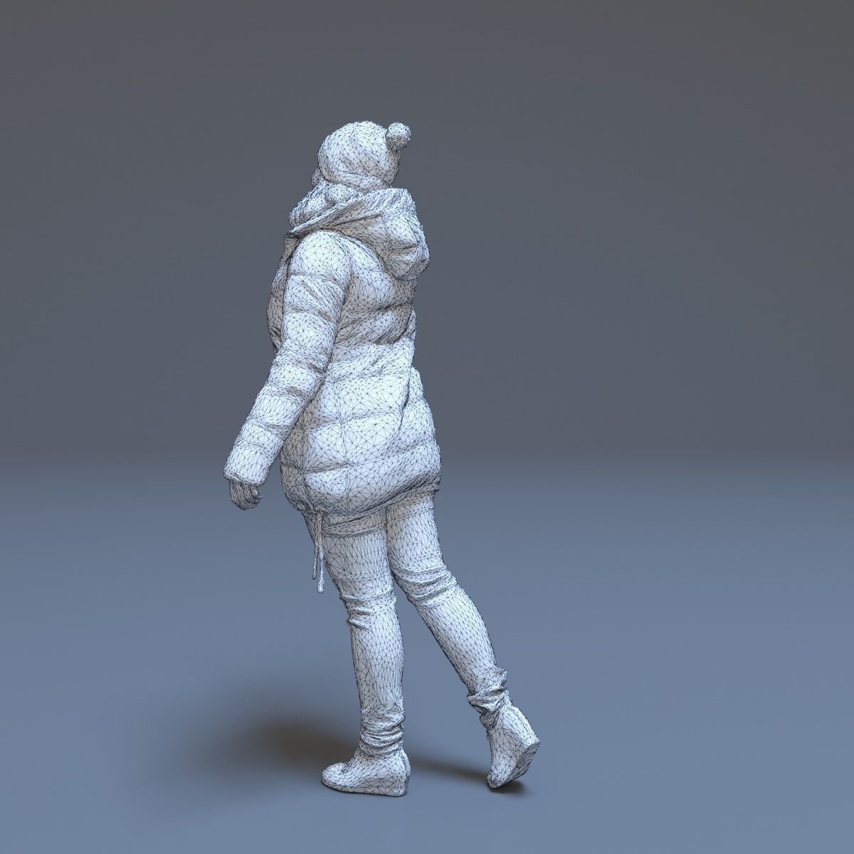 Casual Woman Welcomes Low-poly 3D model_17