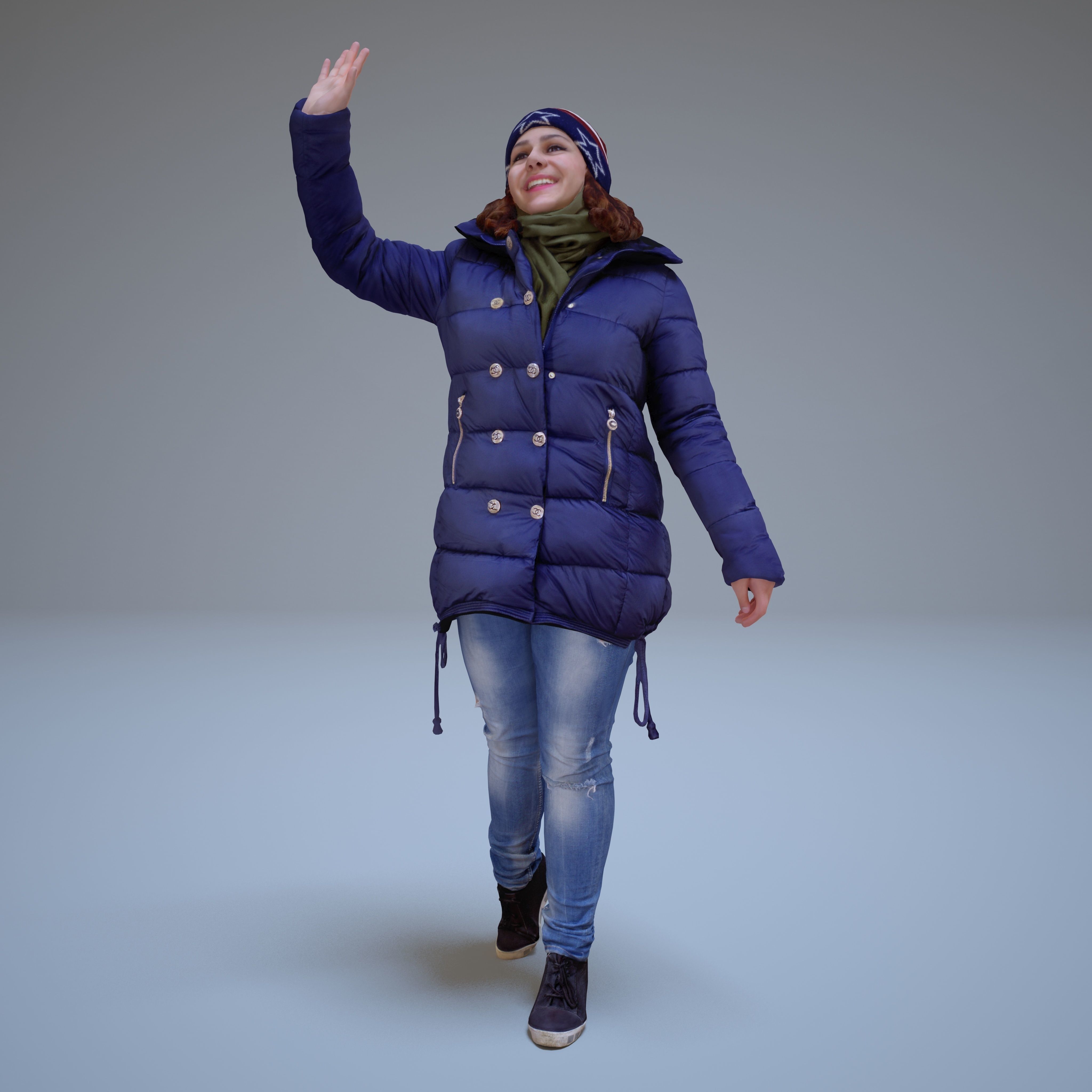 Casual Woman Welcomes Low-poly 3D model_48