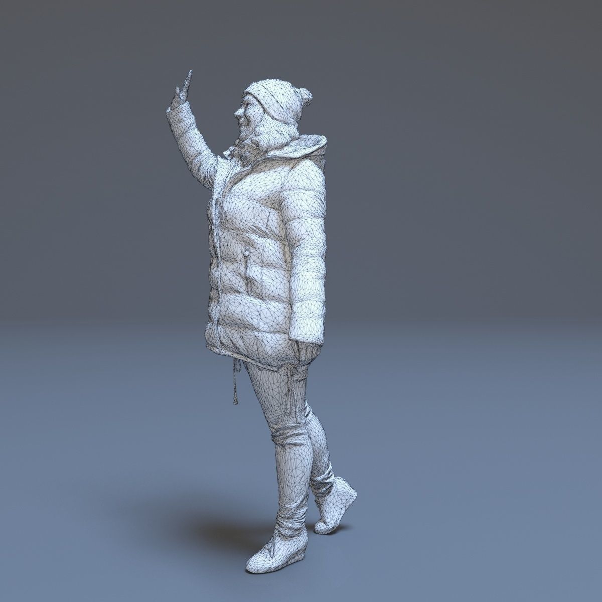 Casual Woman Welcomes Low-poly 3D model_21