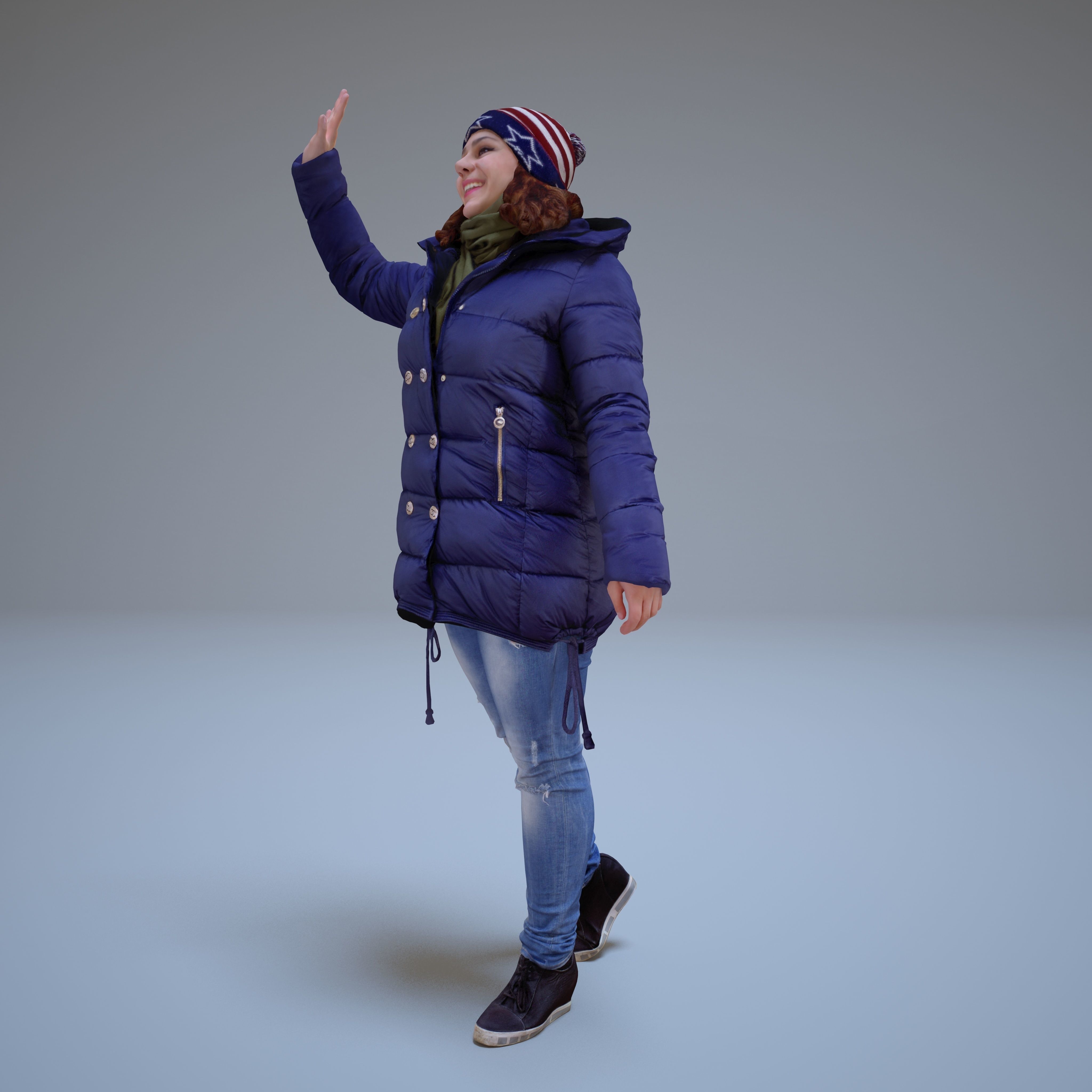 Casual Woman Welcomes Low-poly 3D model_51
