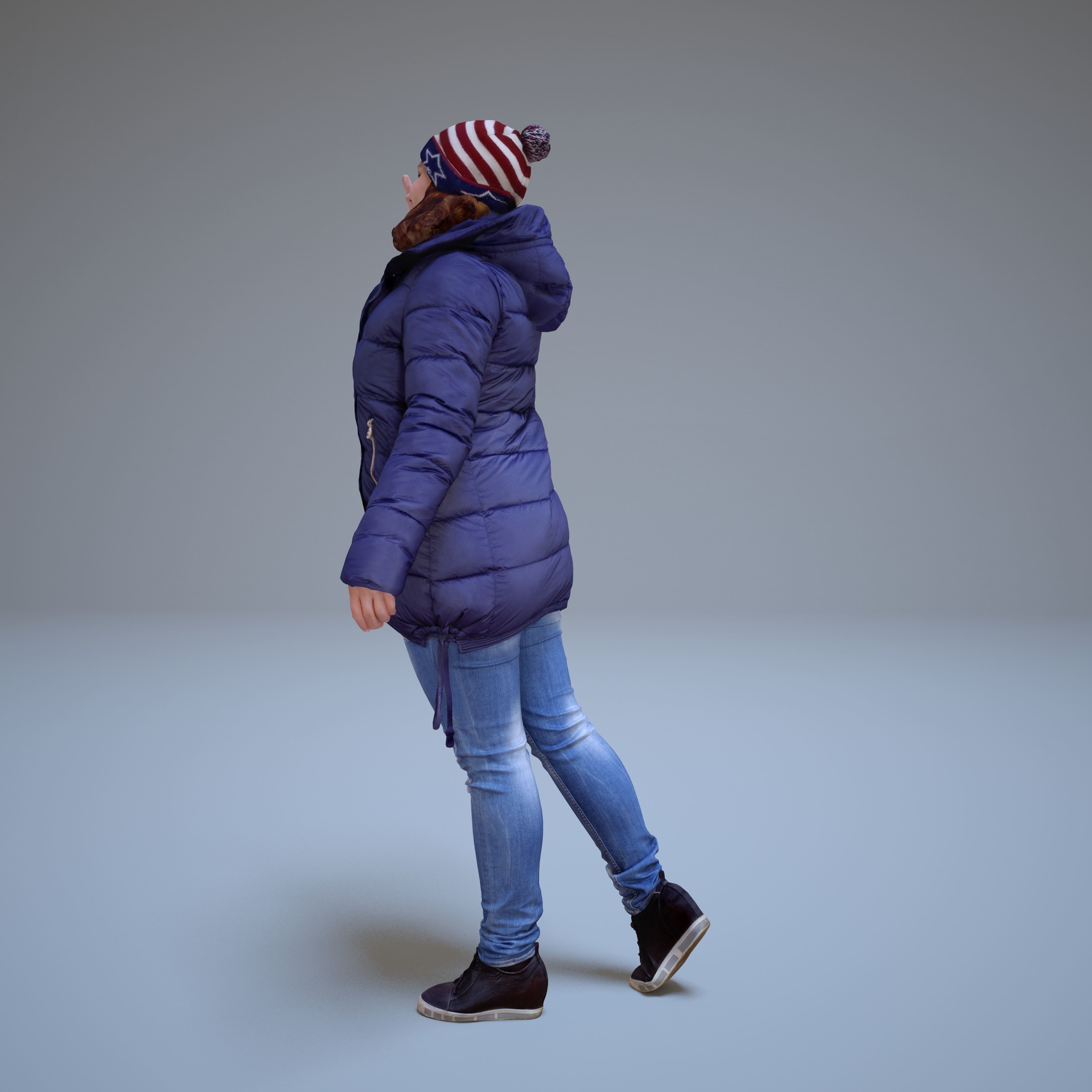 Casual Woman Welcomes Low-poly 3D model_46