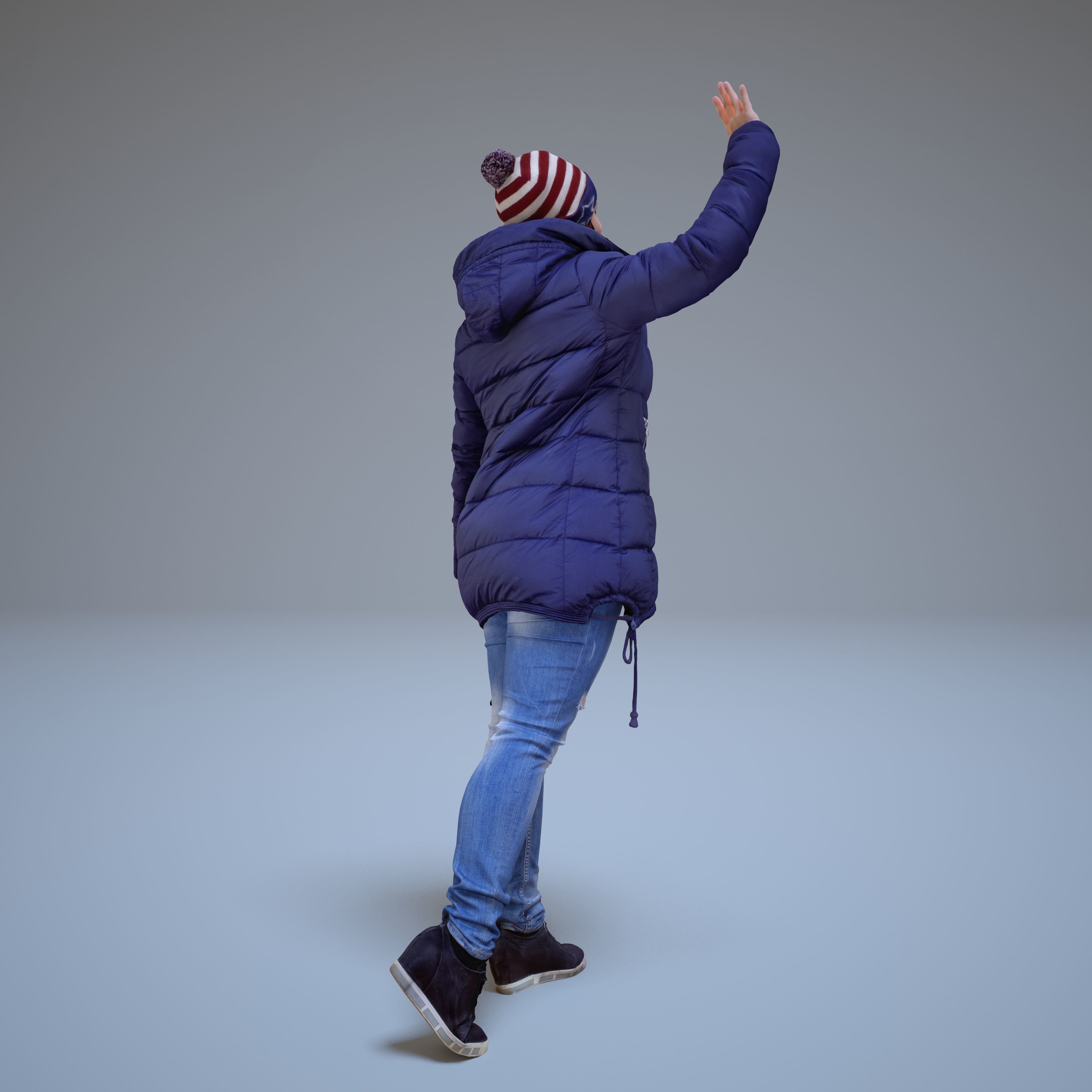 Casual Woman Welcomes Low-poly 3D model_40