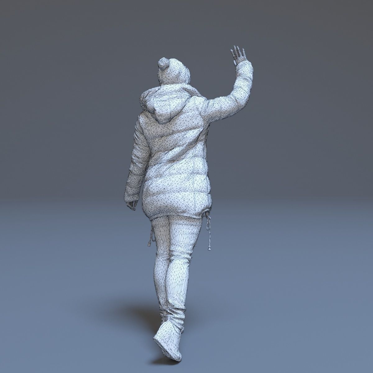 Casual Woman Welcomes Low-poly 3D model_13