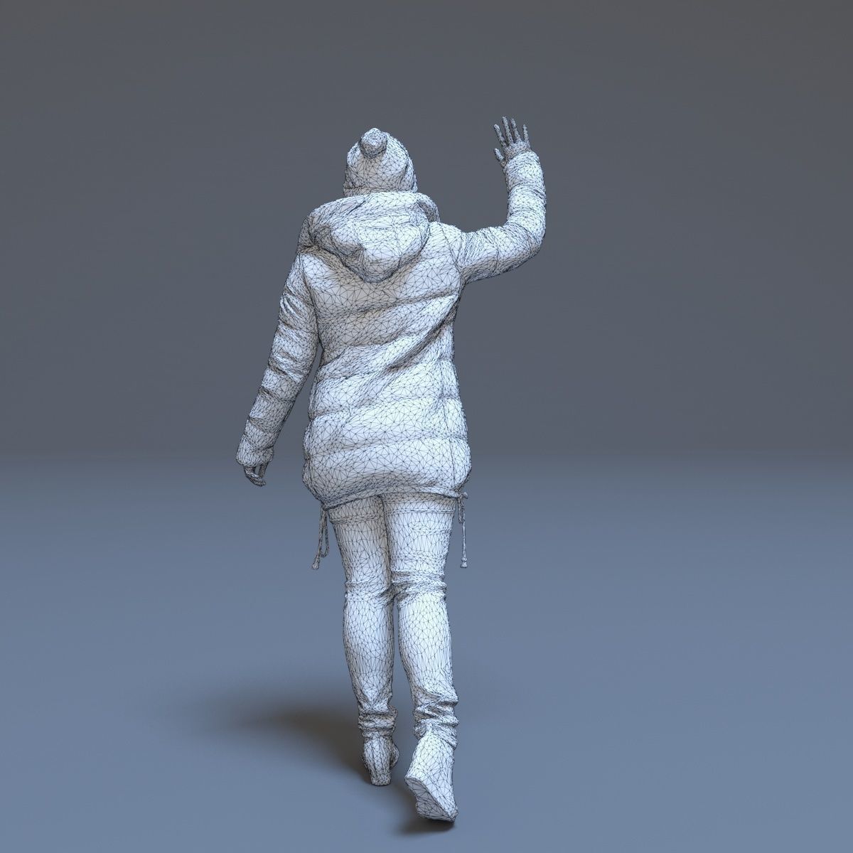 Casual Woman Welcomes Low-poly 3D model_15