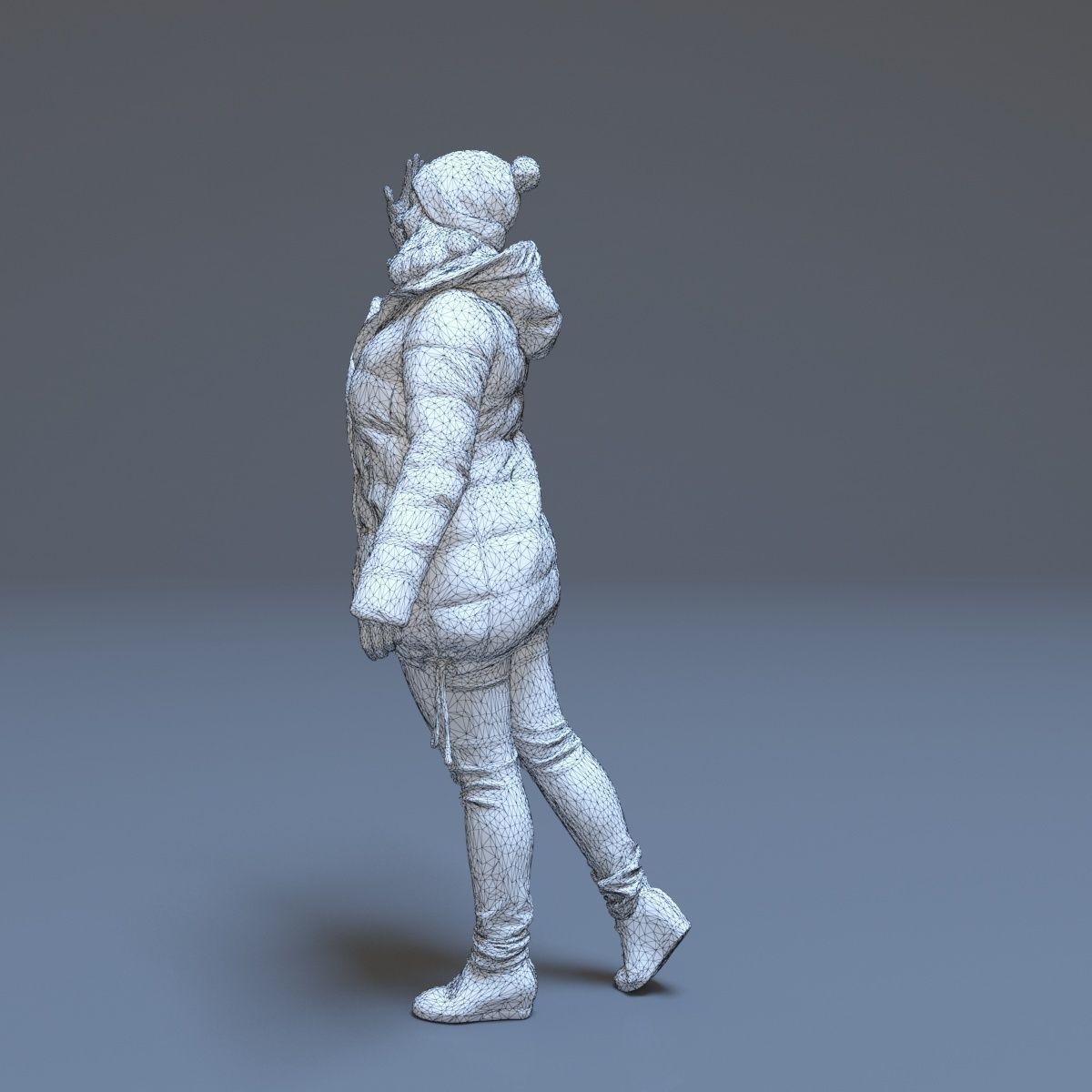 Casual Woman Welcomes Low-poly 3D model_18