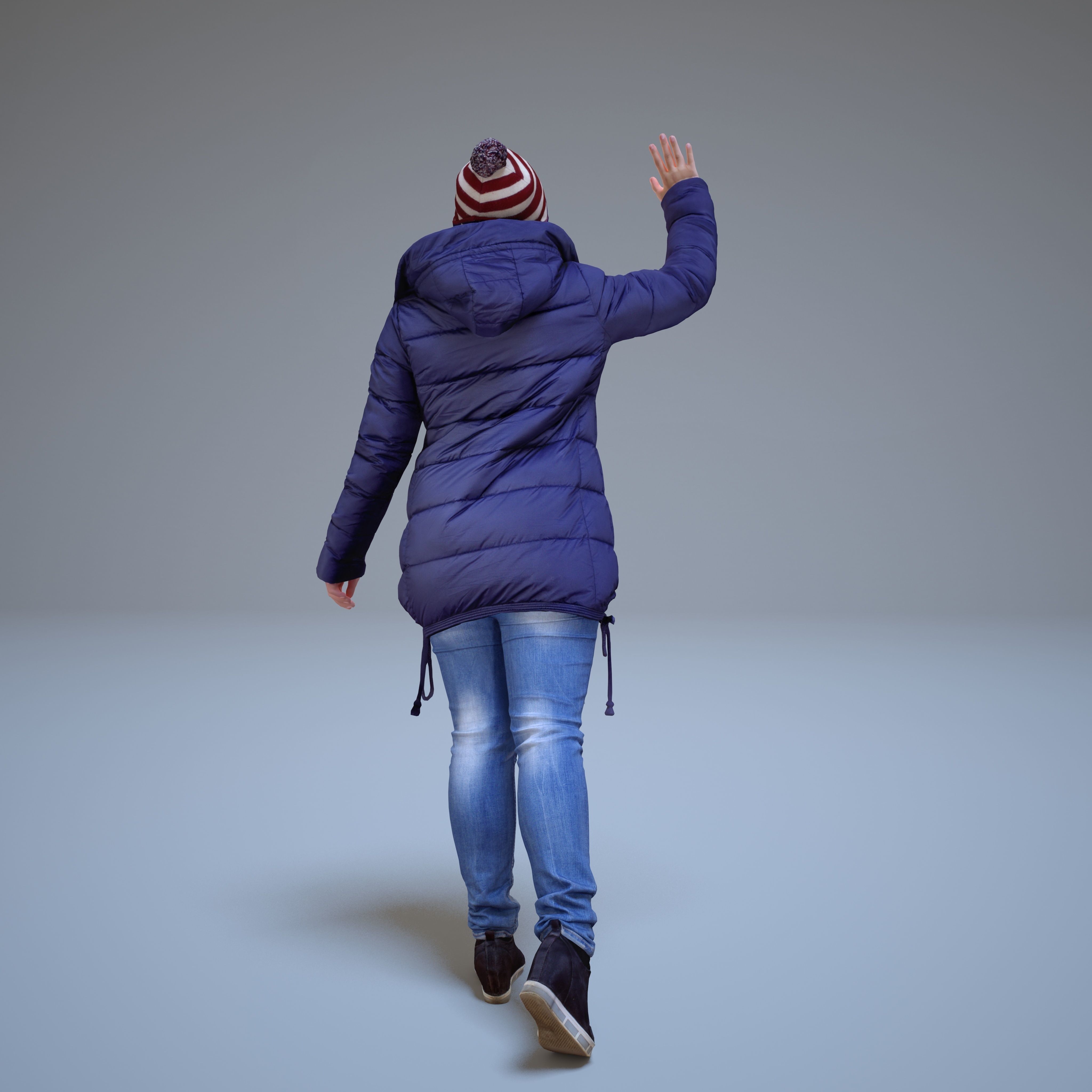 Casual Woman Welcomes Low-poly 3D model_41