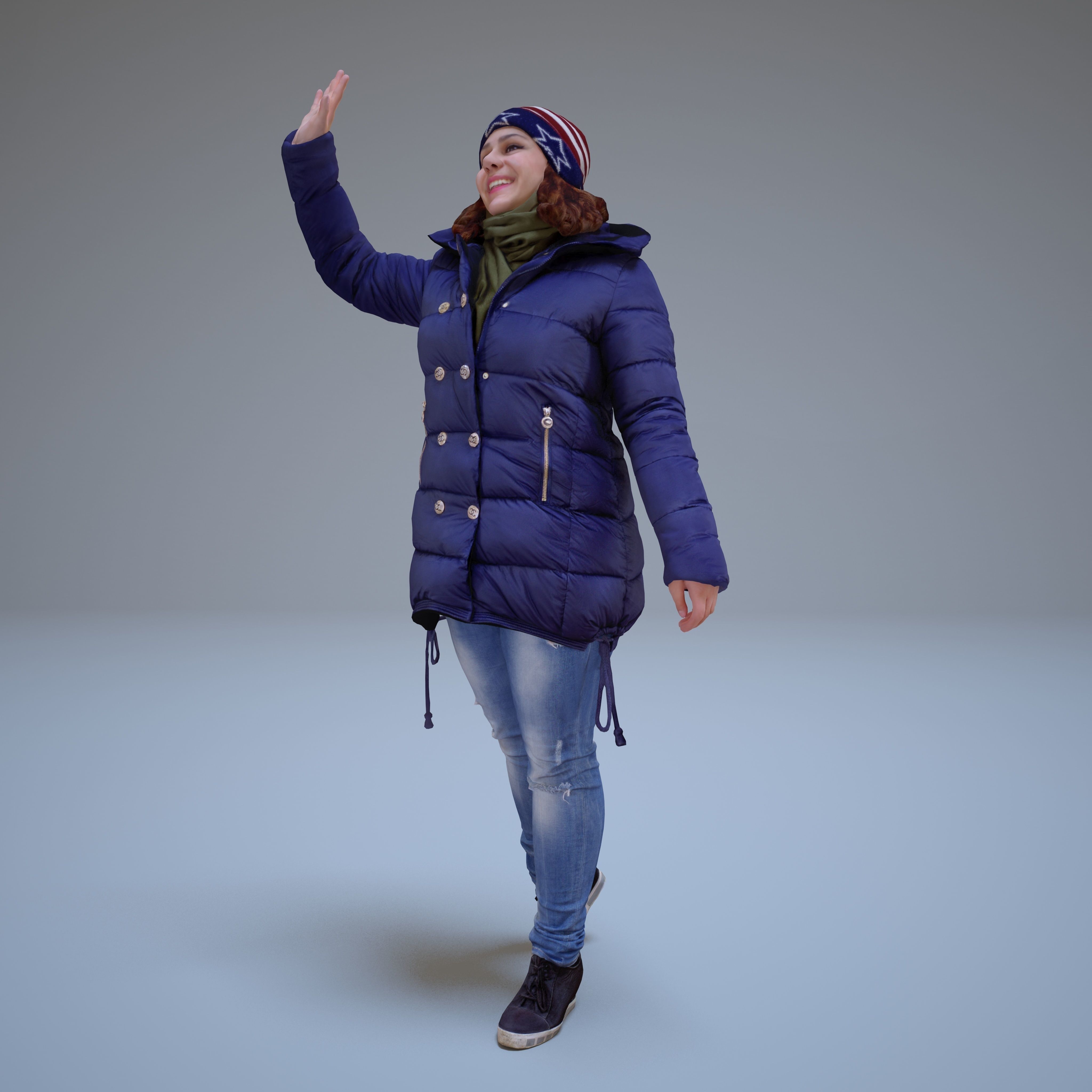 Casual Woman Welcomes Low-poly 3D model_52