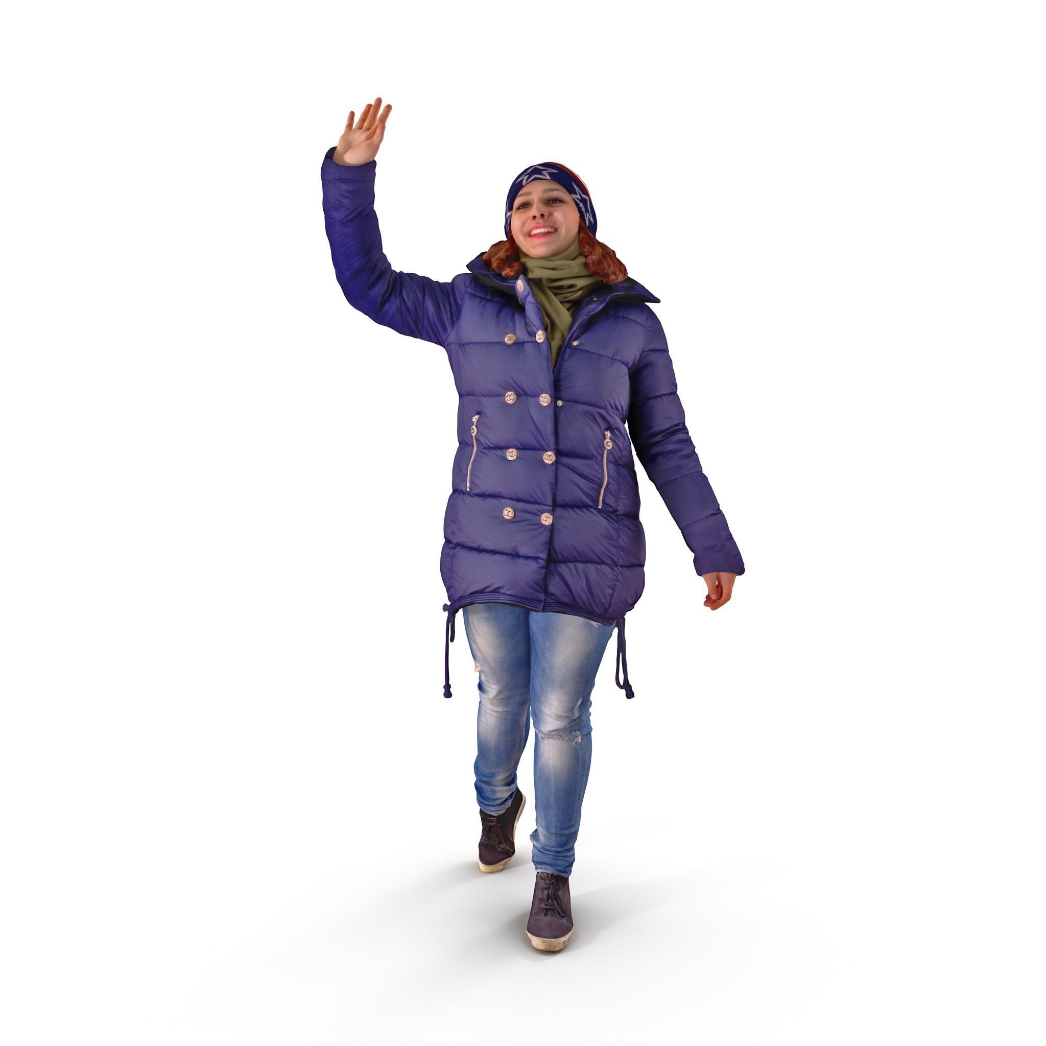 Casual Woman Welcomes Low-poly 3D model_0