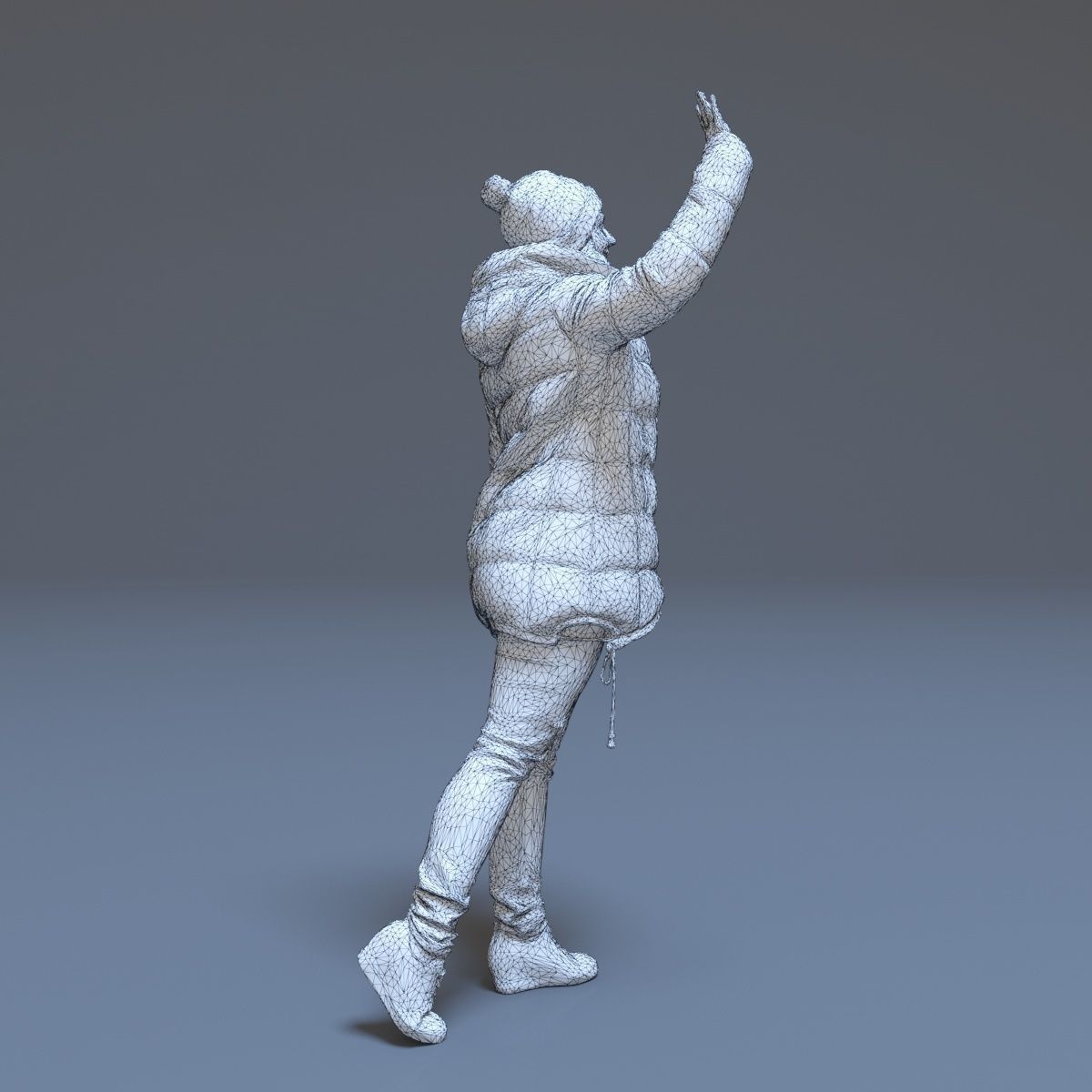 Casual Woman Welcomes Low-poly 3D model_14