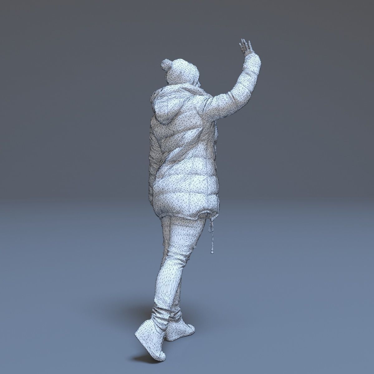 Casual Woman Welcomes Low-poly 3D model_12