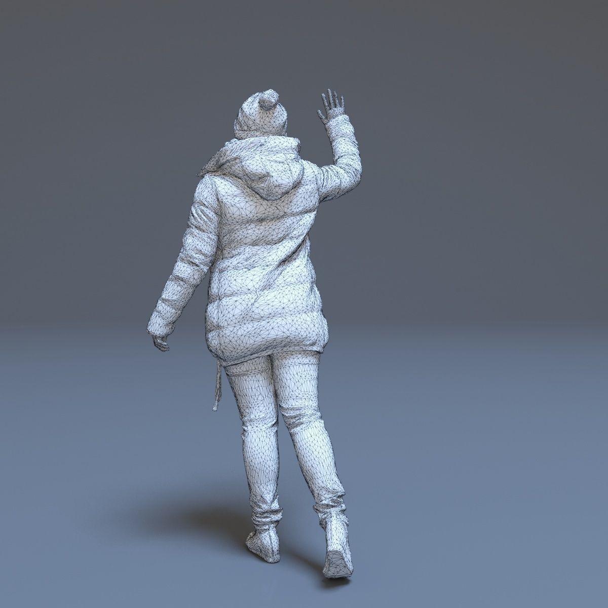 Casual Woman Welcomes Low-poly 3D model_16