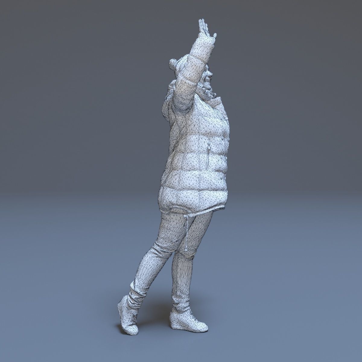 Casual Woman Welcomes Low-poly 3D model_10