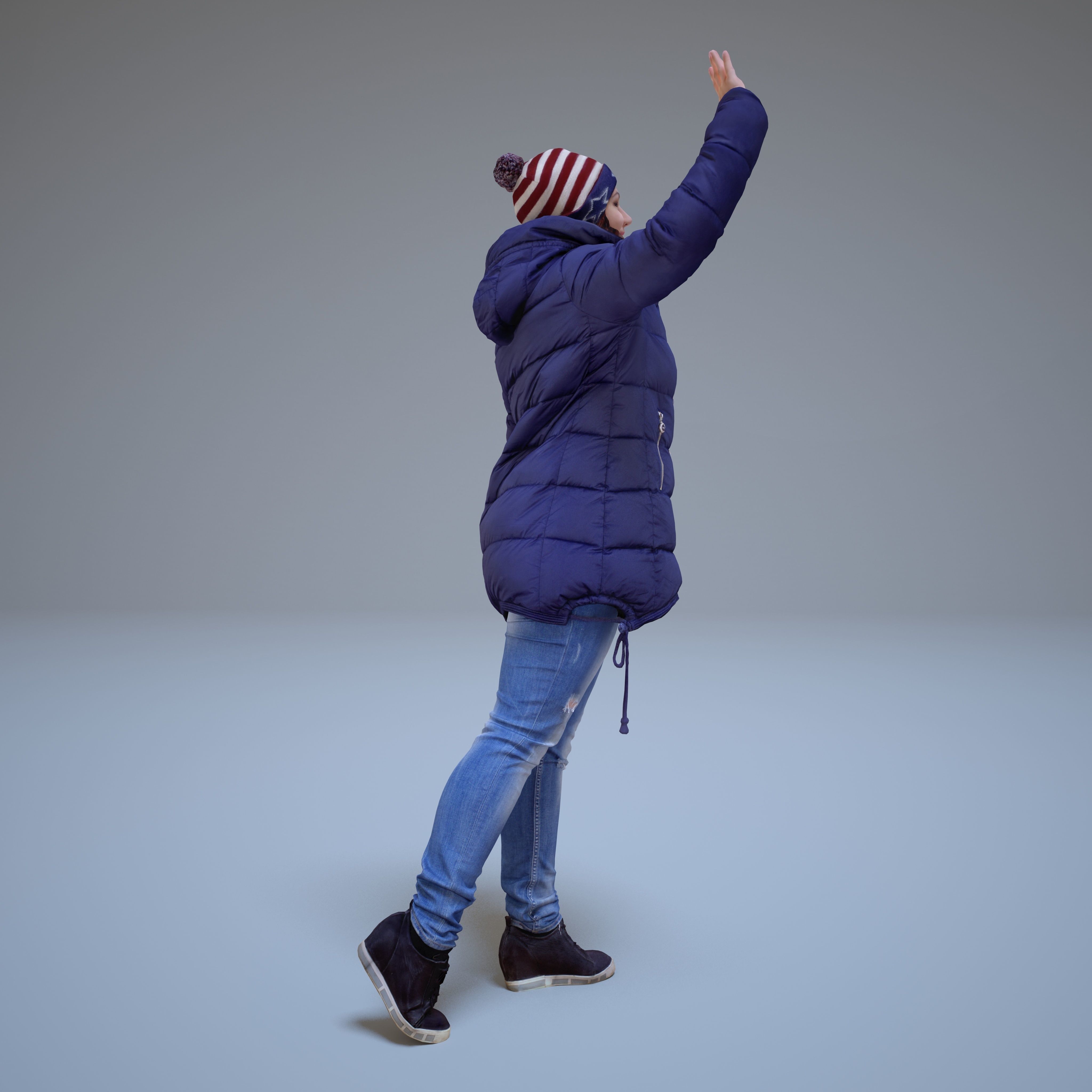 Casual Woman Welcomes Low-poly 3D model_39