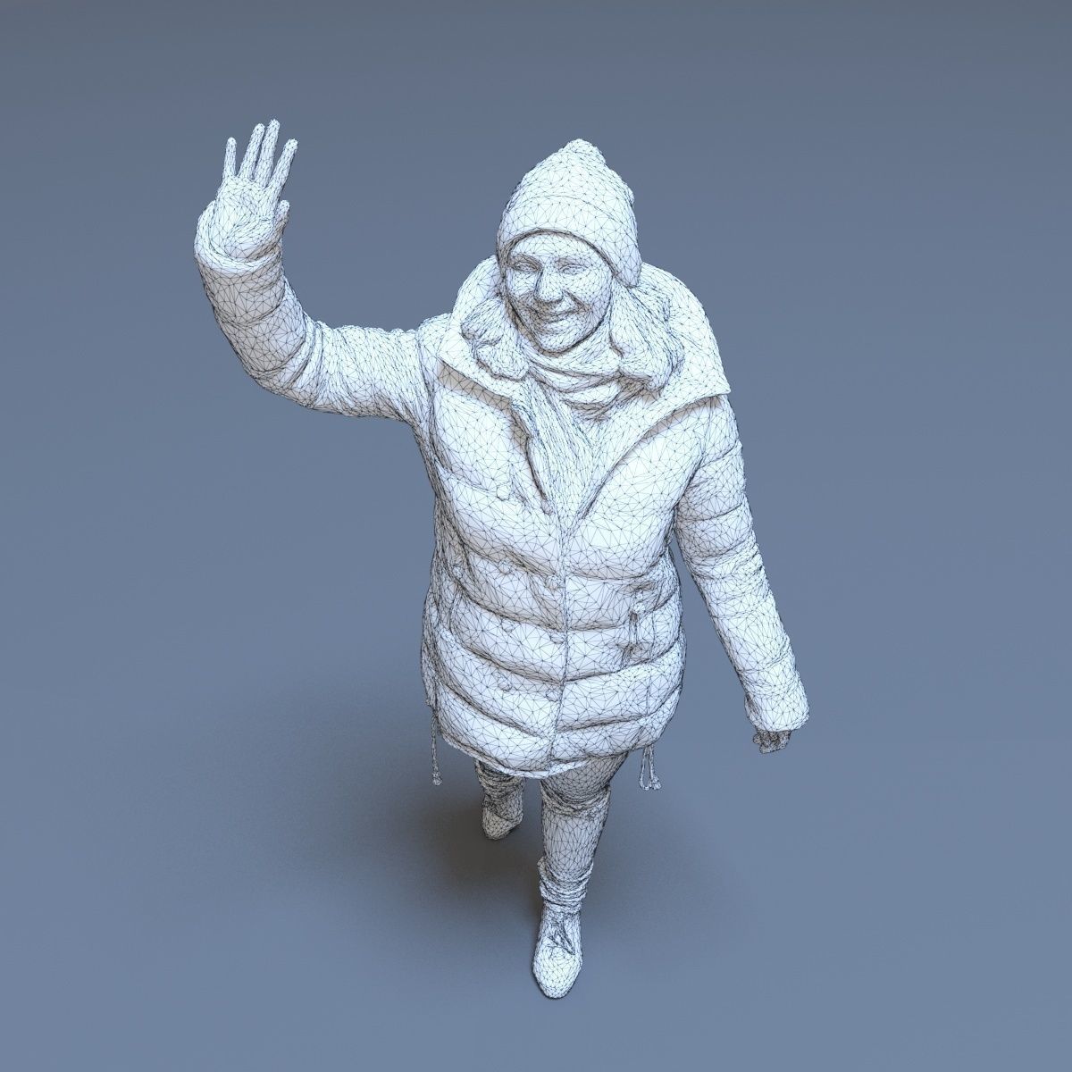 Casual Woman Welcomes Low-poly 3D model_28