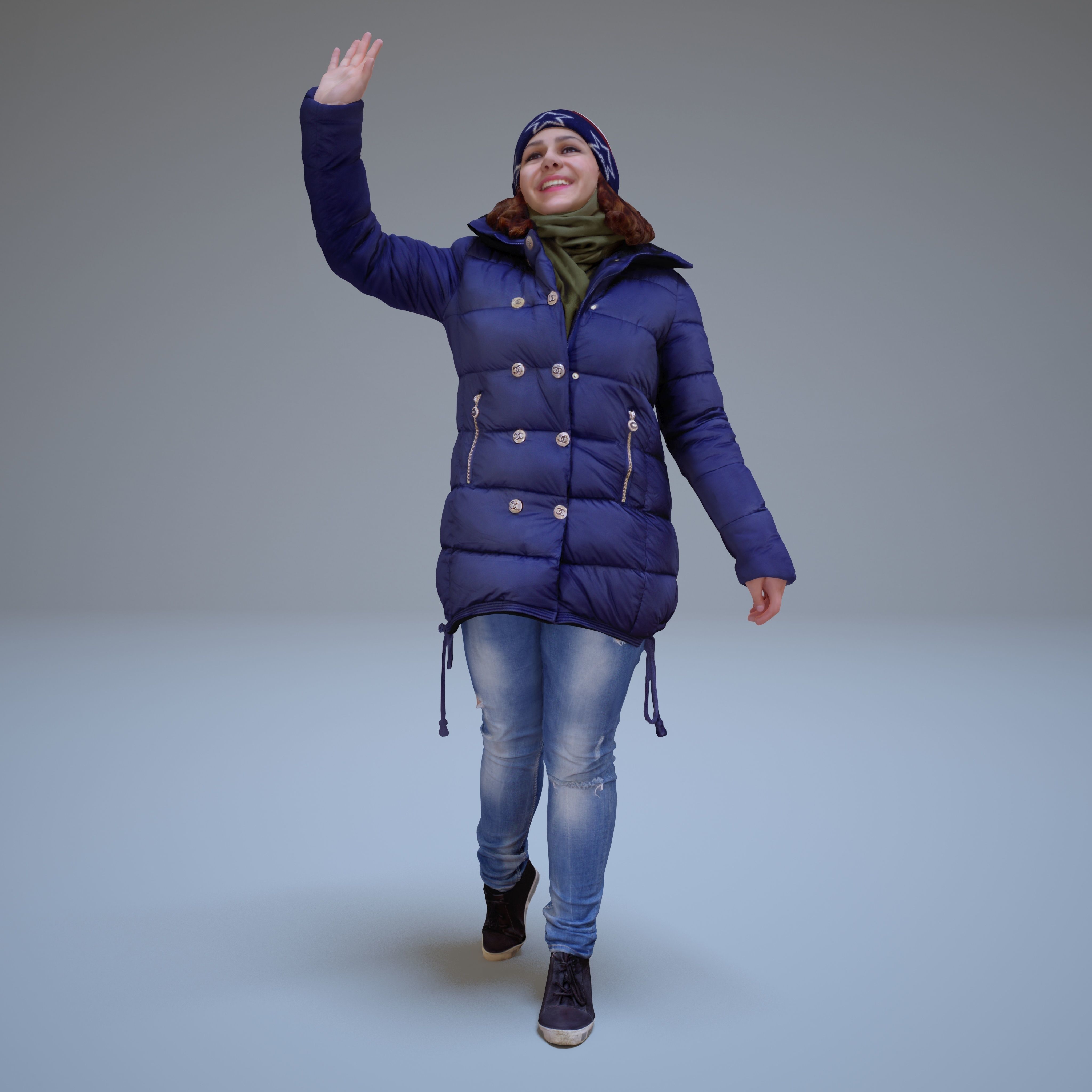 Casual Woman Welcomes Low-poly 3D model_54
