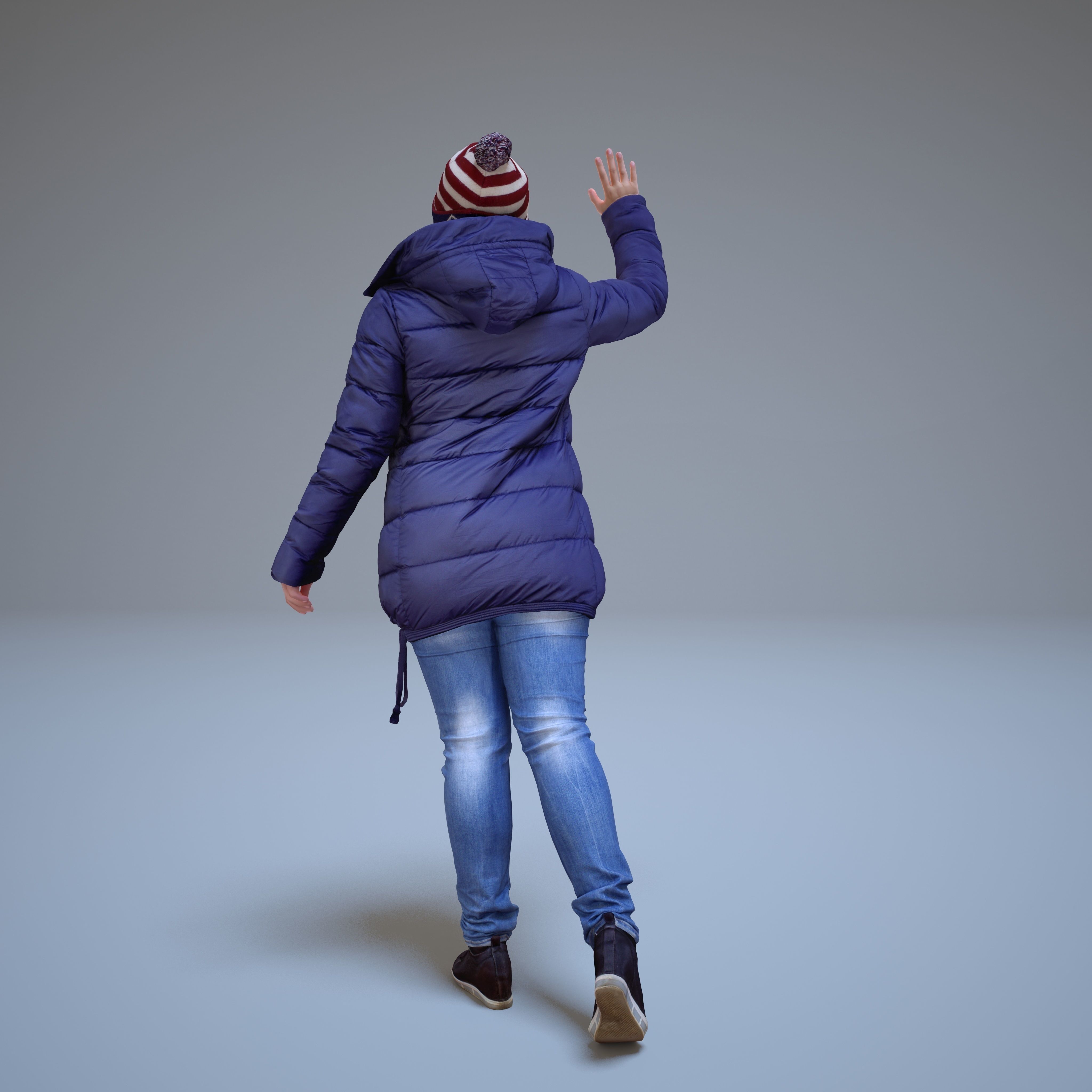 Casual Woman Welcomes Low-poly 3D model_42