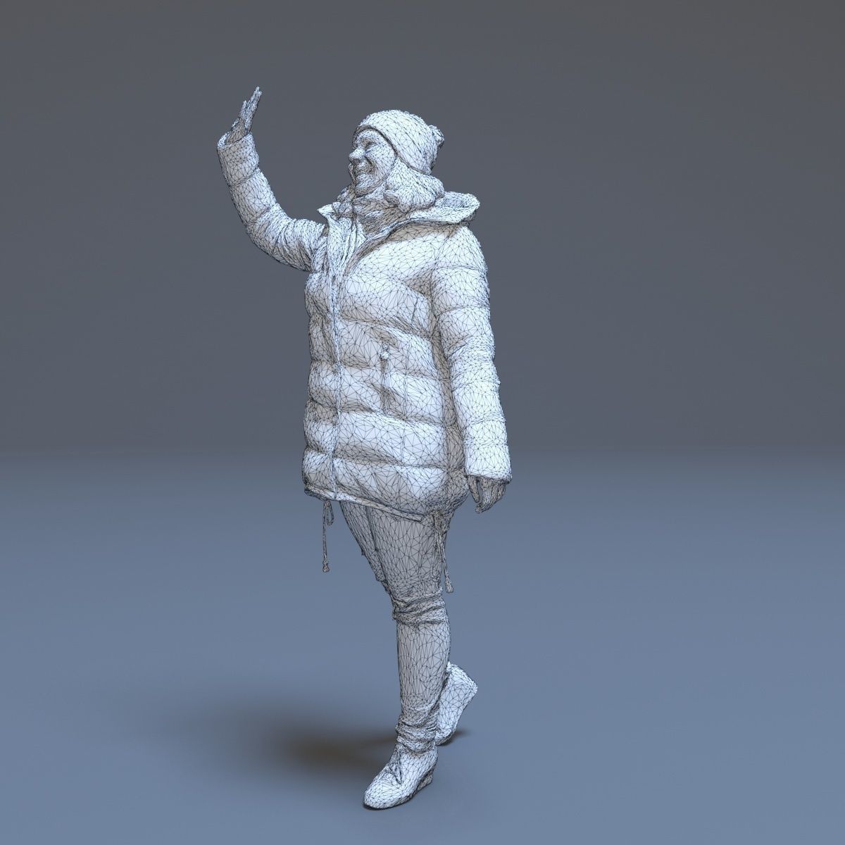 Casual Woman Welcomes Low-poly 3D model_22