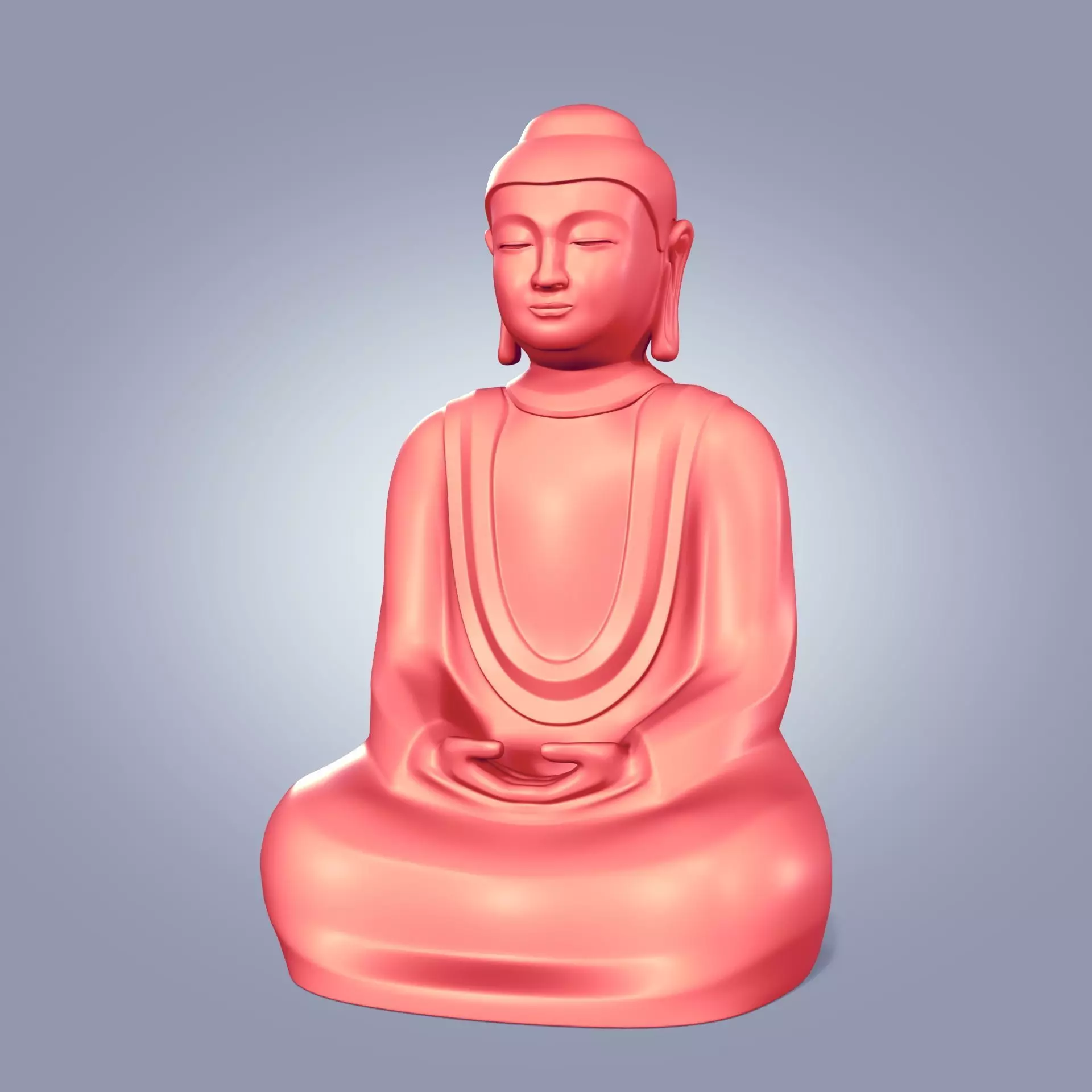 Buddha Statue - Figurine - Miniature - Meditation Statuette Low-poly 3D model