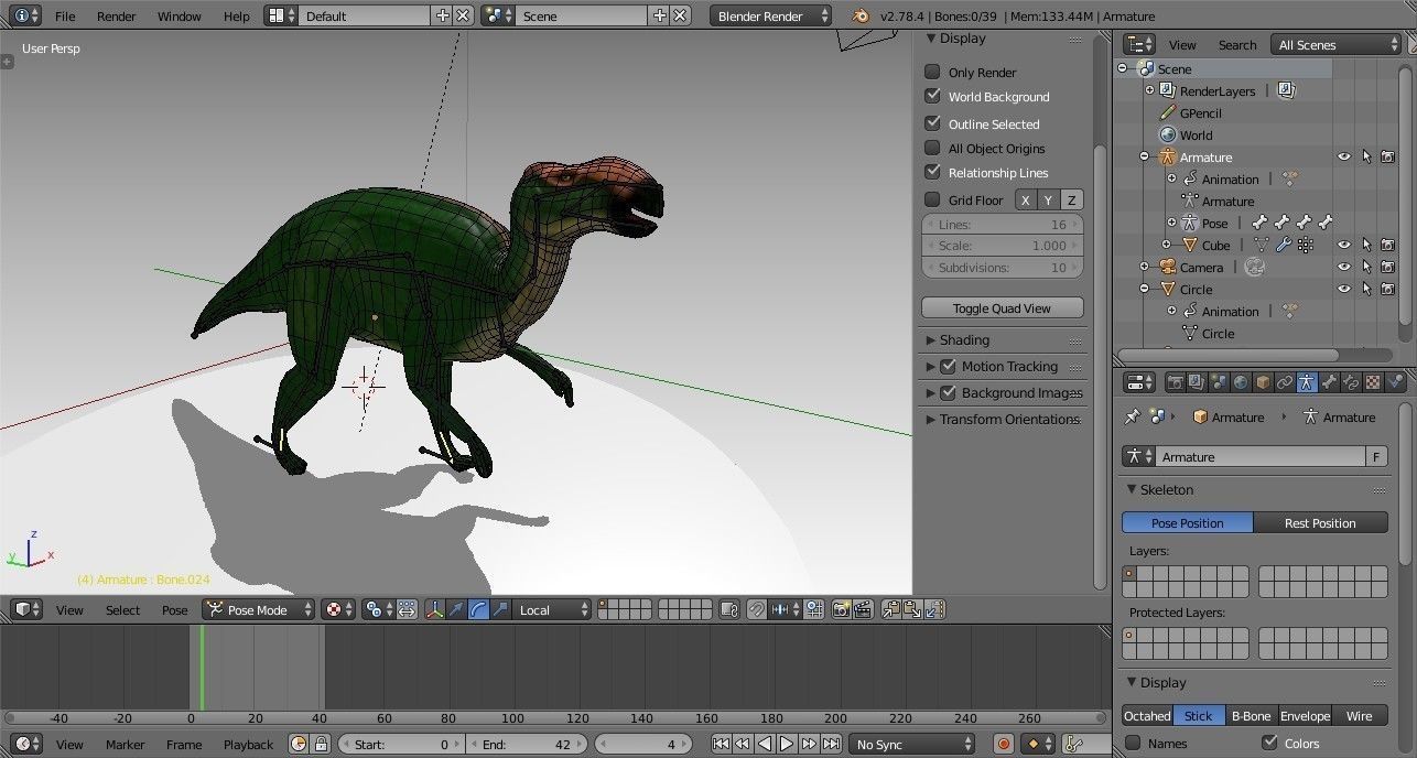 Hadrosaurus Lowpoly dinosaur Low-poly 3D model_2