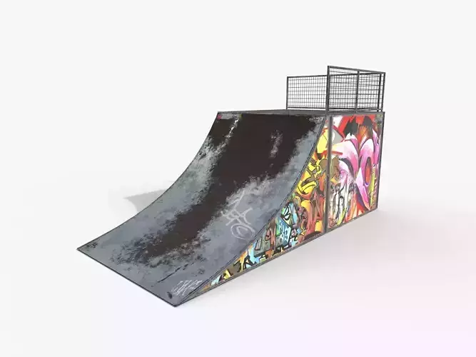 Small Skate Ramp PBR Low-poly 3D model