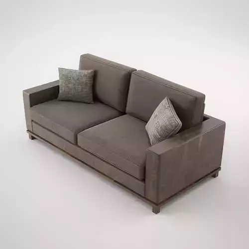Contemporary Dark Walnut Sofa 3D Model