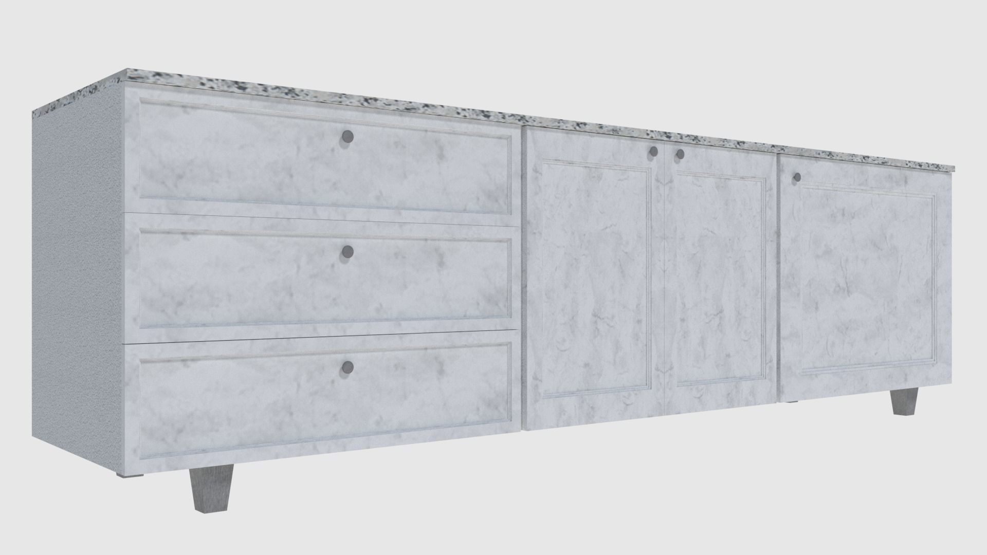 Cabinet 2 - Game Ready sideboard Low-poly 3D model_4